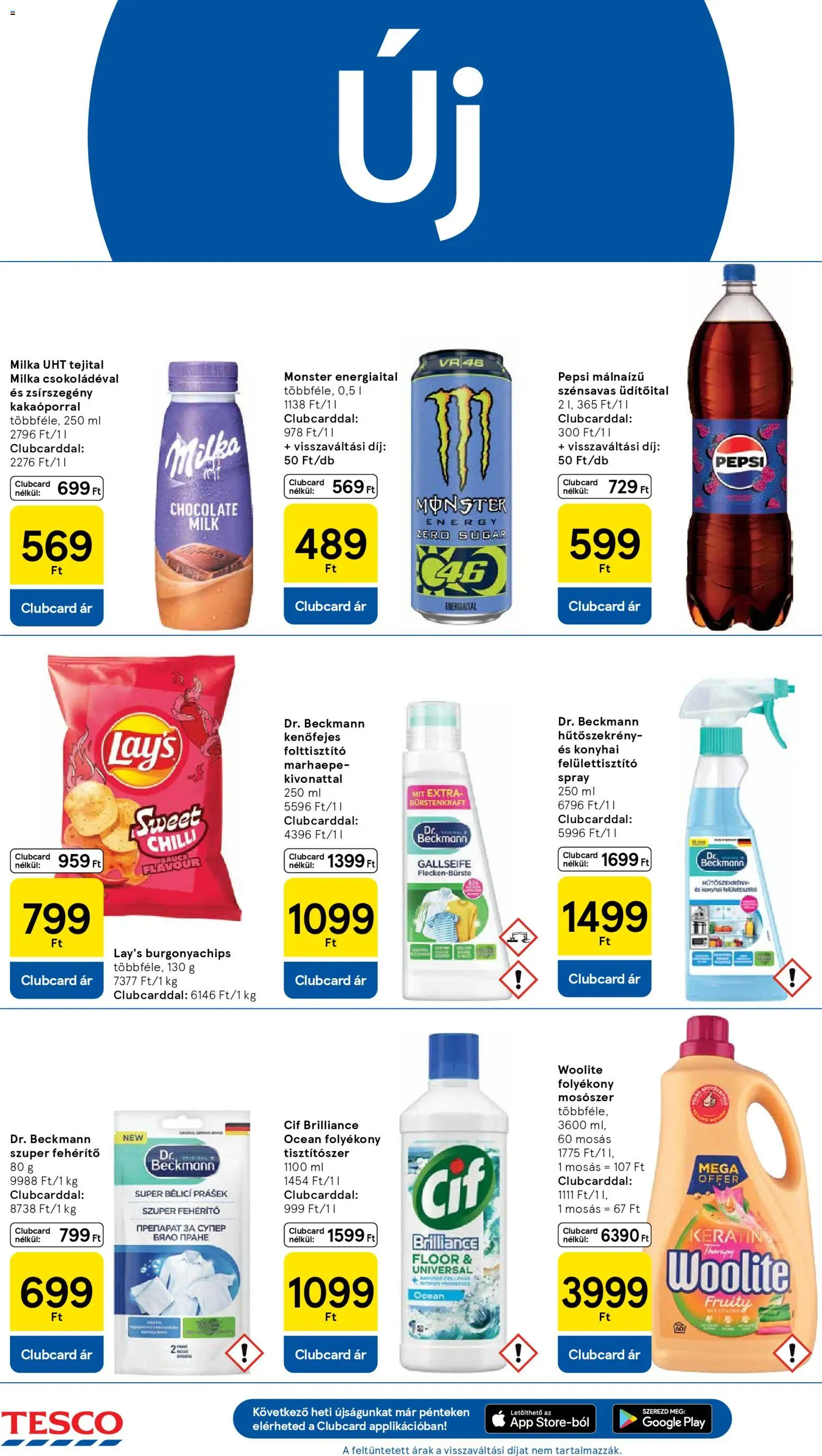 Tesco akciós ujság - amely érvényes a következő dátumtól: 19.02.2026 | Oldal: 16 | Termékek: Energiaital, Pepsi, Hűtőszekrény, Folttisztító