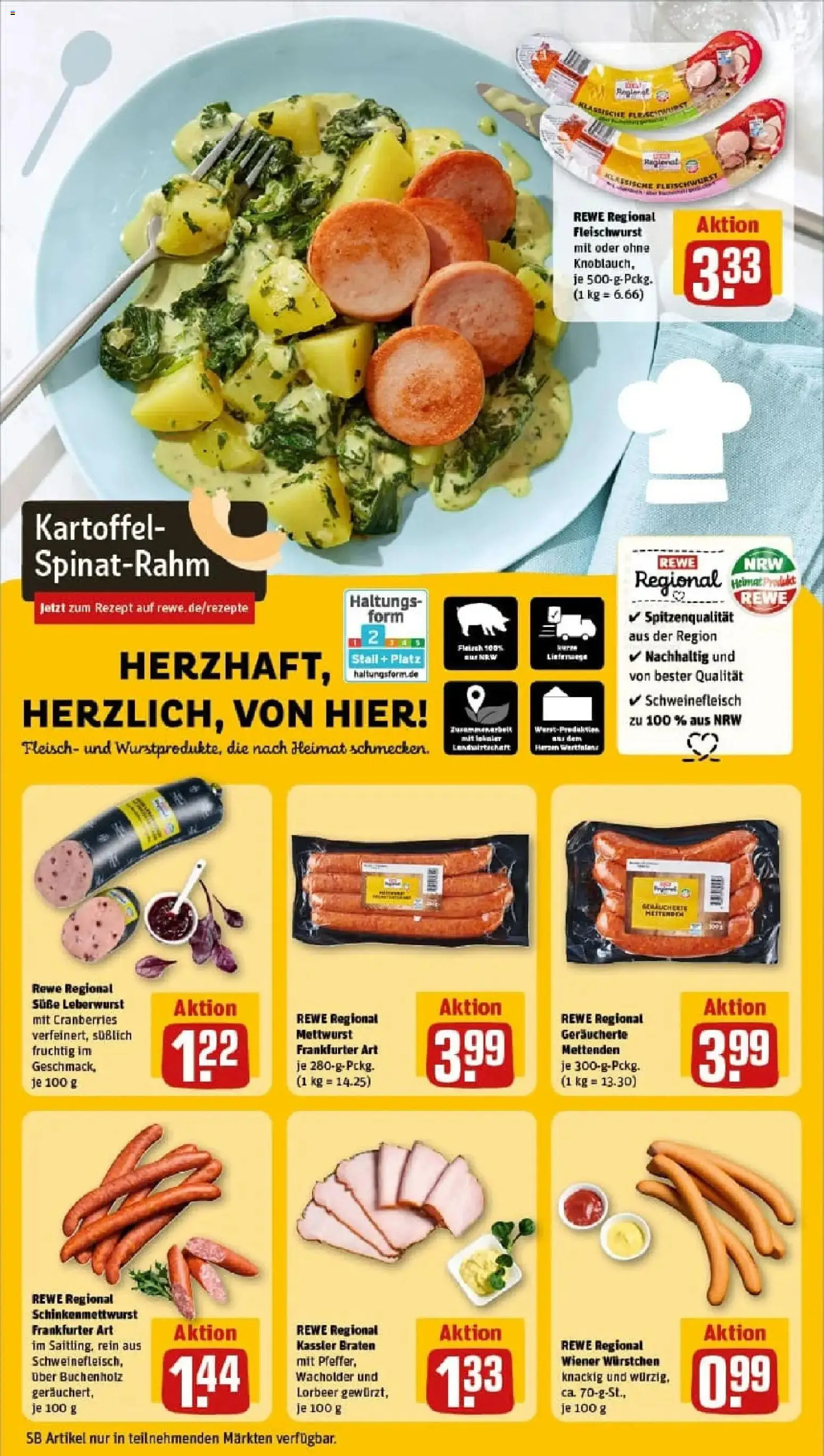 Rewe prospekt Dortmund	 – gültig ab 02.02.2026 | Seite: 13 | Produkte: Wiener wurstchen, Schweinefleisch, Fleisch