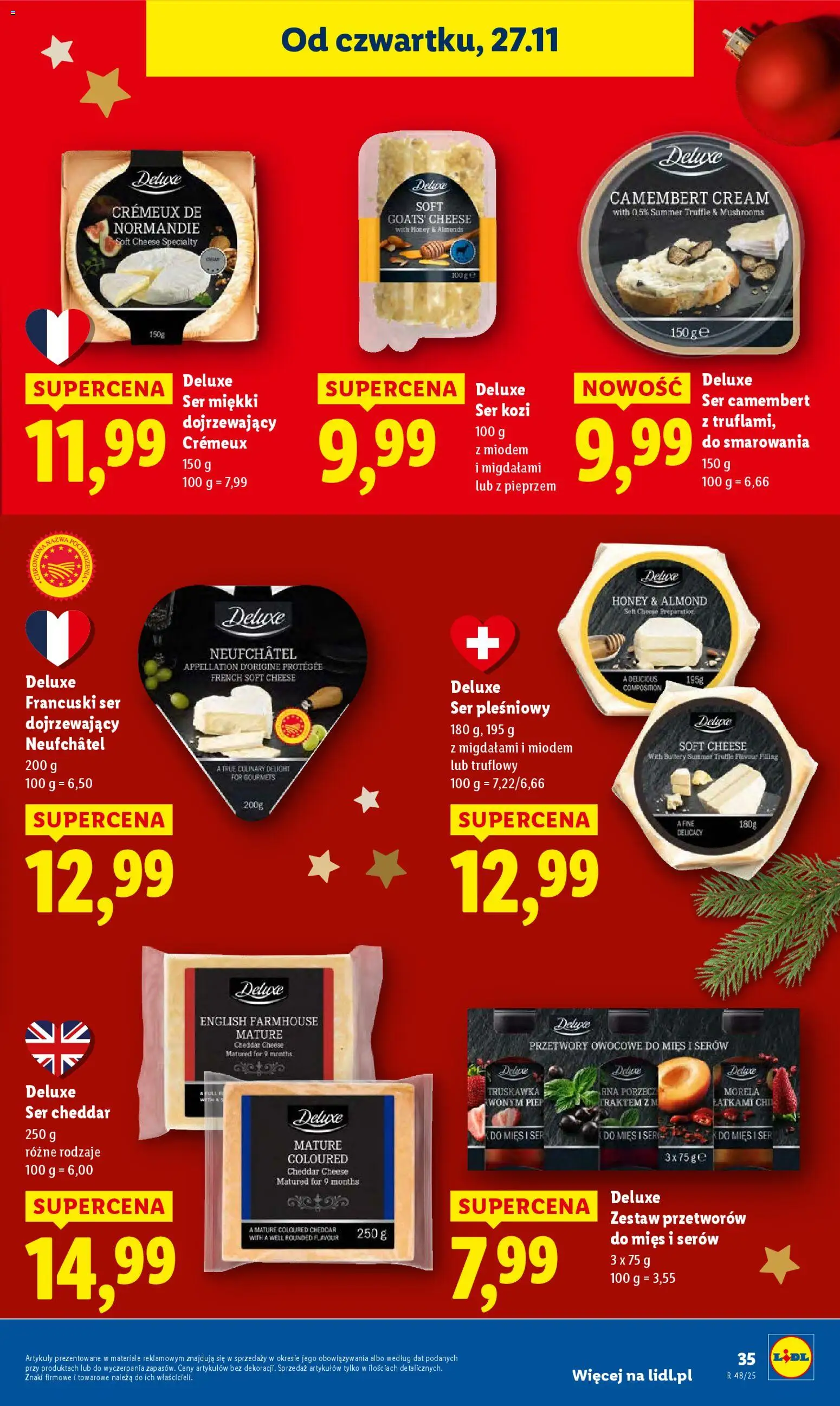 Lidl Black Friday od 27.11.2025 | Strona: 35 | Produkty: Camembert, Ser, Cheddar, Ser cheddar