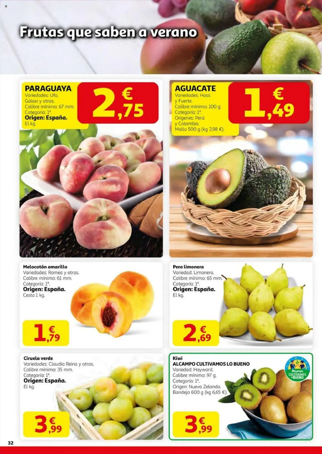 Alcampo - HG catalan  │ válido desde el 14.08.2025 | Página: 32 | Productos: Bandeja, Melocotón amarillo, Cesta