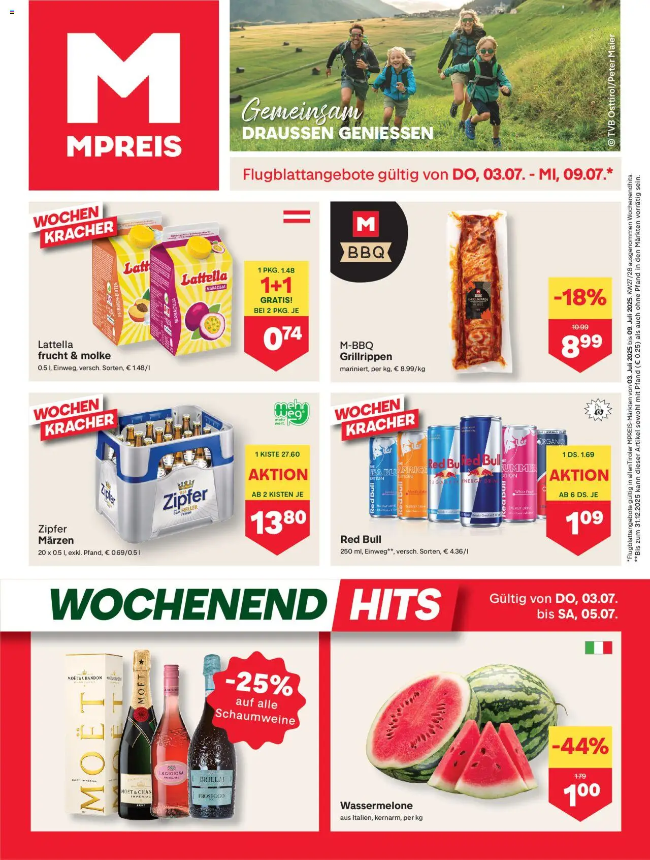 MPREIS Flugblatt gültig ab 03.07.2025 | Seite: 1 | Produkte: Wassermelone