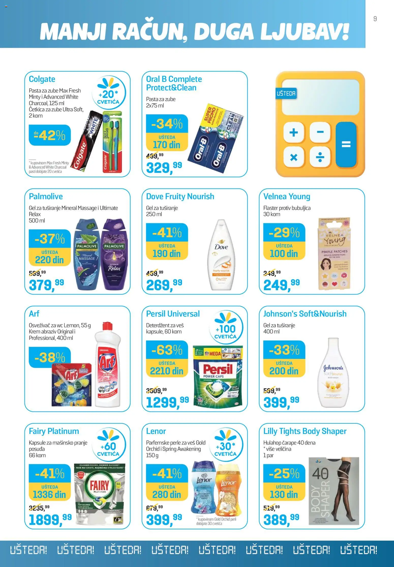 Lilly drogerie katalog - važi od 01.02.2026 | Strana: 9 | Proizvode: Palmolive, Wc, Čarape, Persil