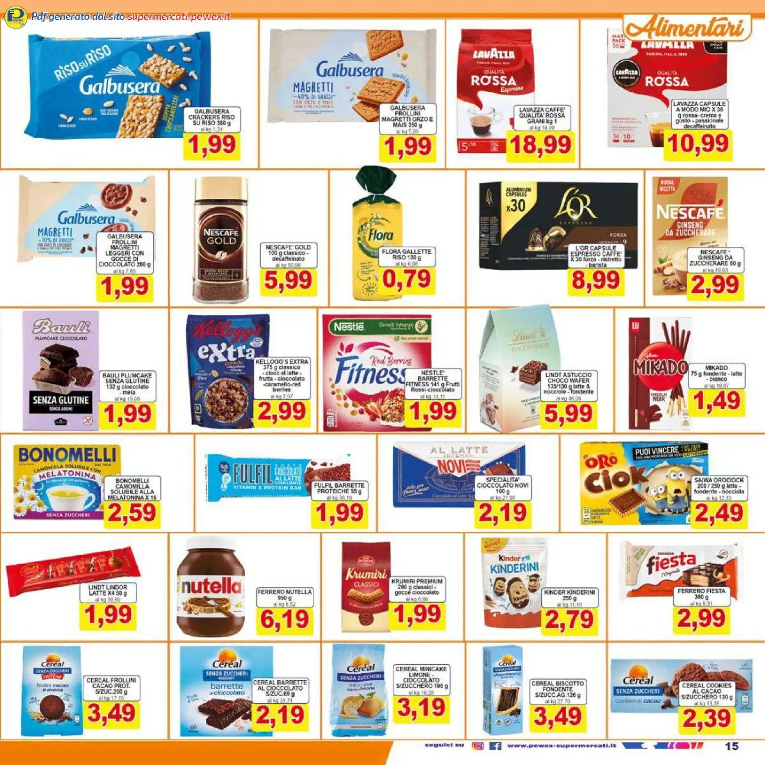 Volantino Pewex del 16.01.2026 | Pagina: 15 | Prodotti: Crackers, Gallette, Plumcake, Cacao
