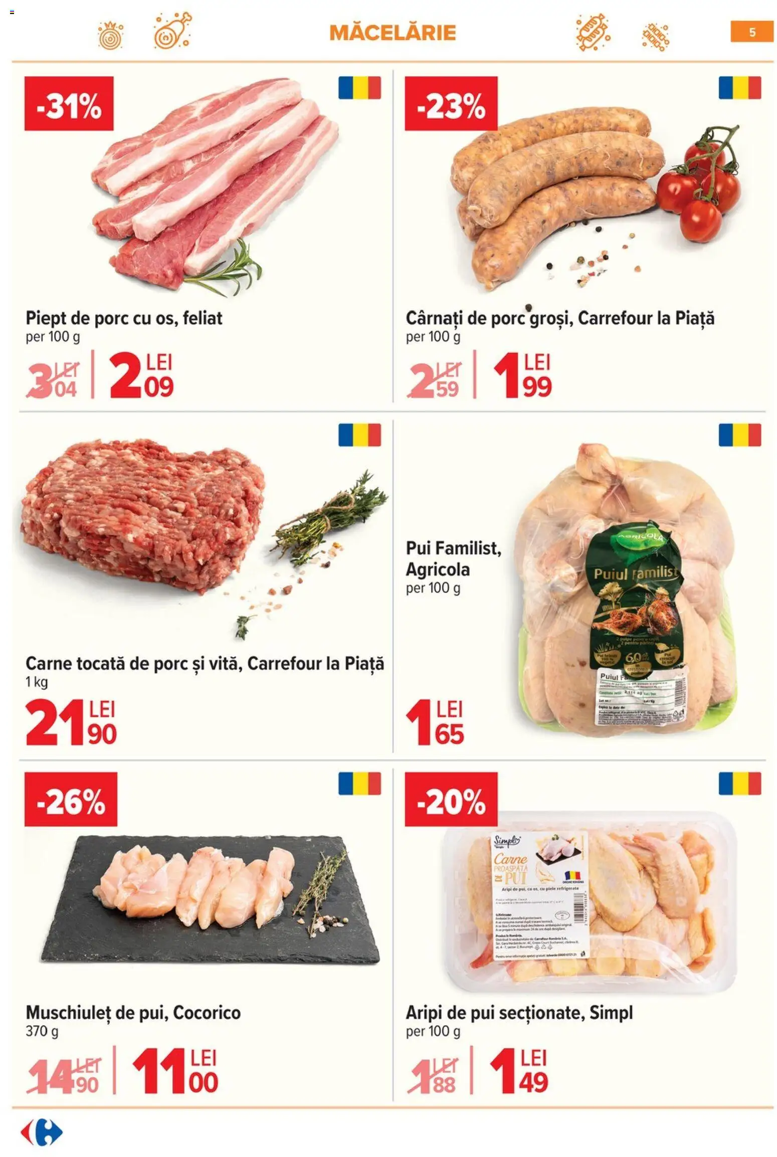 Noul catalog Carrefour – valabil de la 14.01.2026 | Pagină: 7 | Produse: Hacıyatmaz Kedi Oyuncağı, Carne tocată, Cârnați