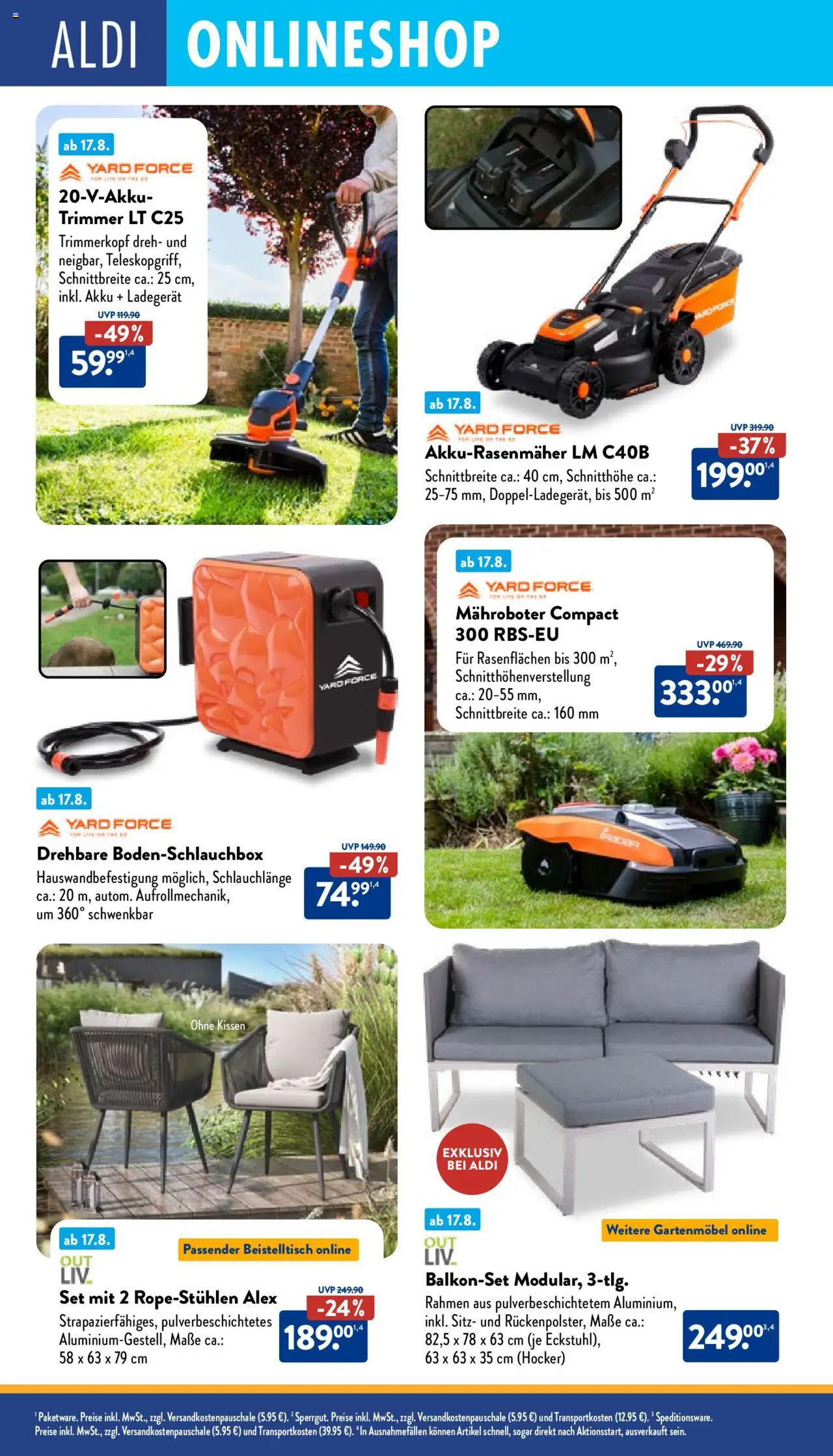 Aldi  Onlineshop - gültig ab dem 18.08.2025 | Seite: 2 | Produkte: Hocker, Kissen, Gartenmöbel, Ladegerät