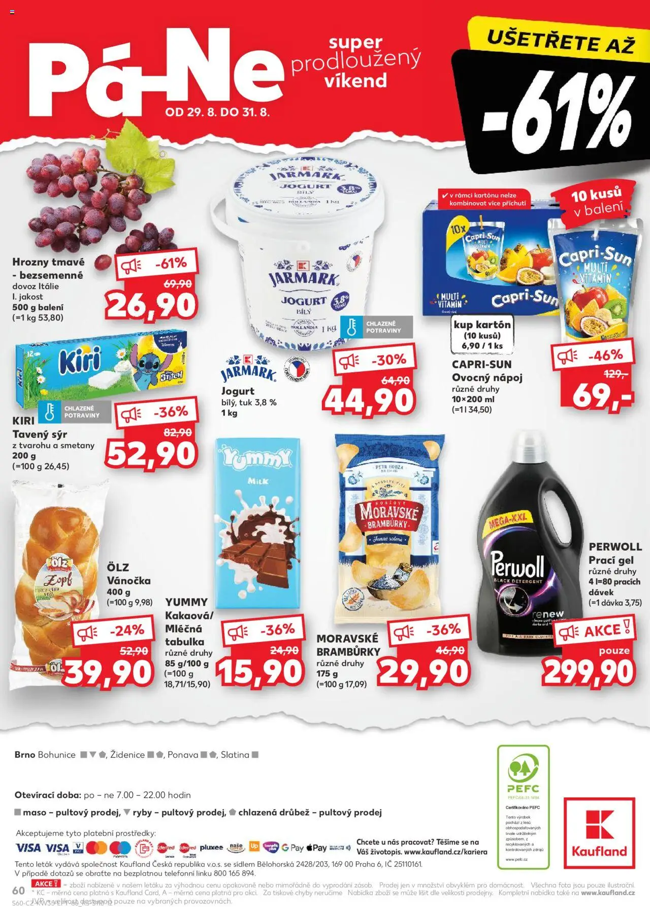 Kaufland leták - Brno od 27.08.2025 | Strana: 60 | Produkty: Tavený sýr, Hollandia, Capri Sun, Hrozny