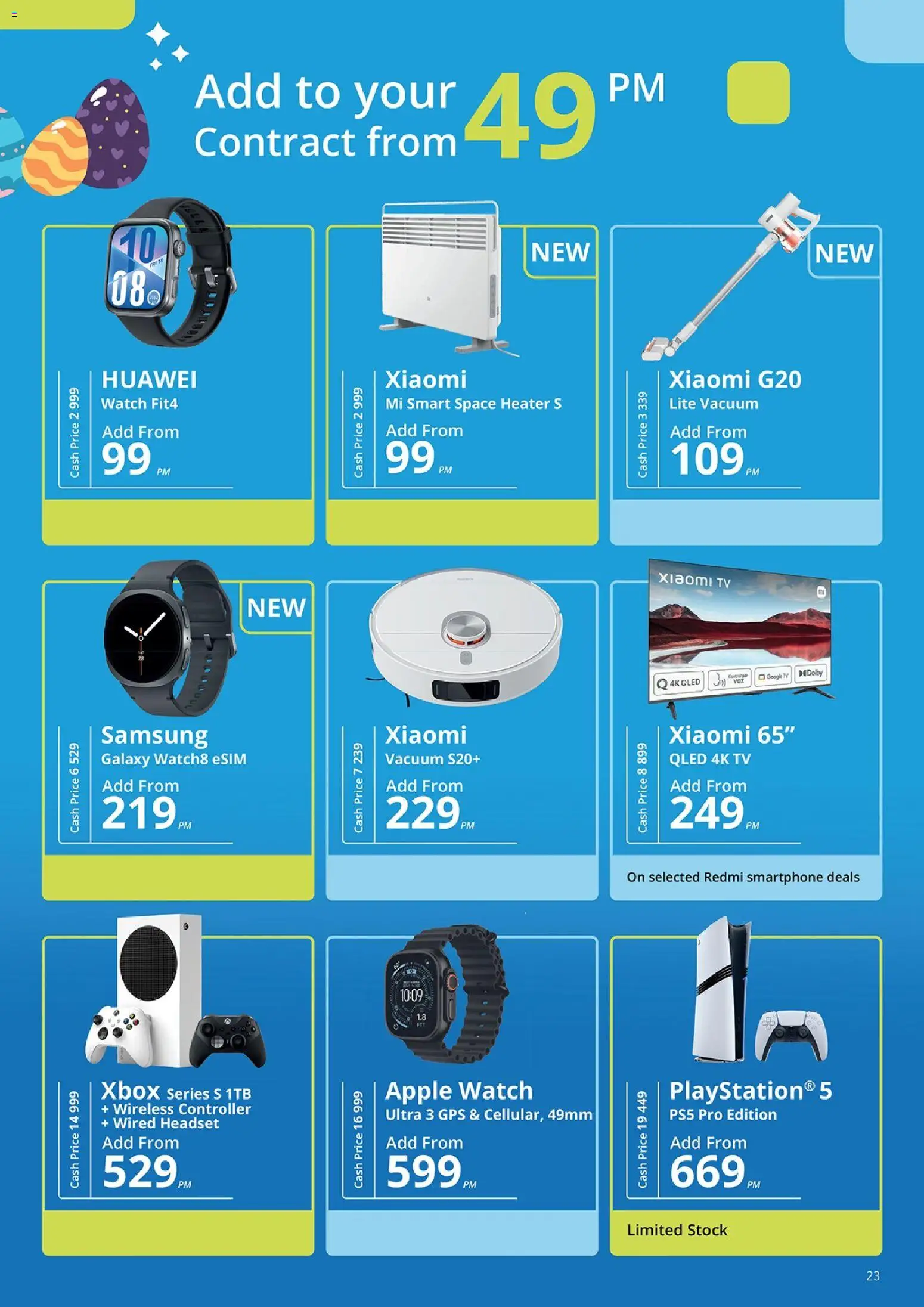 New Cellucity catalogue – valid from 02.04.2026 | Page: 23 | Products: Watch, Xbox, Heater, Stock