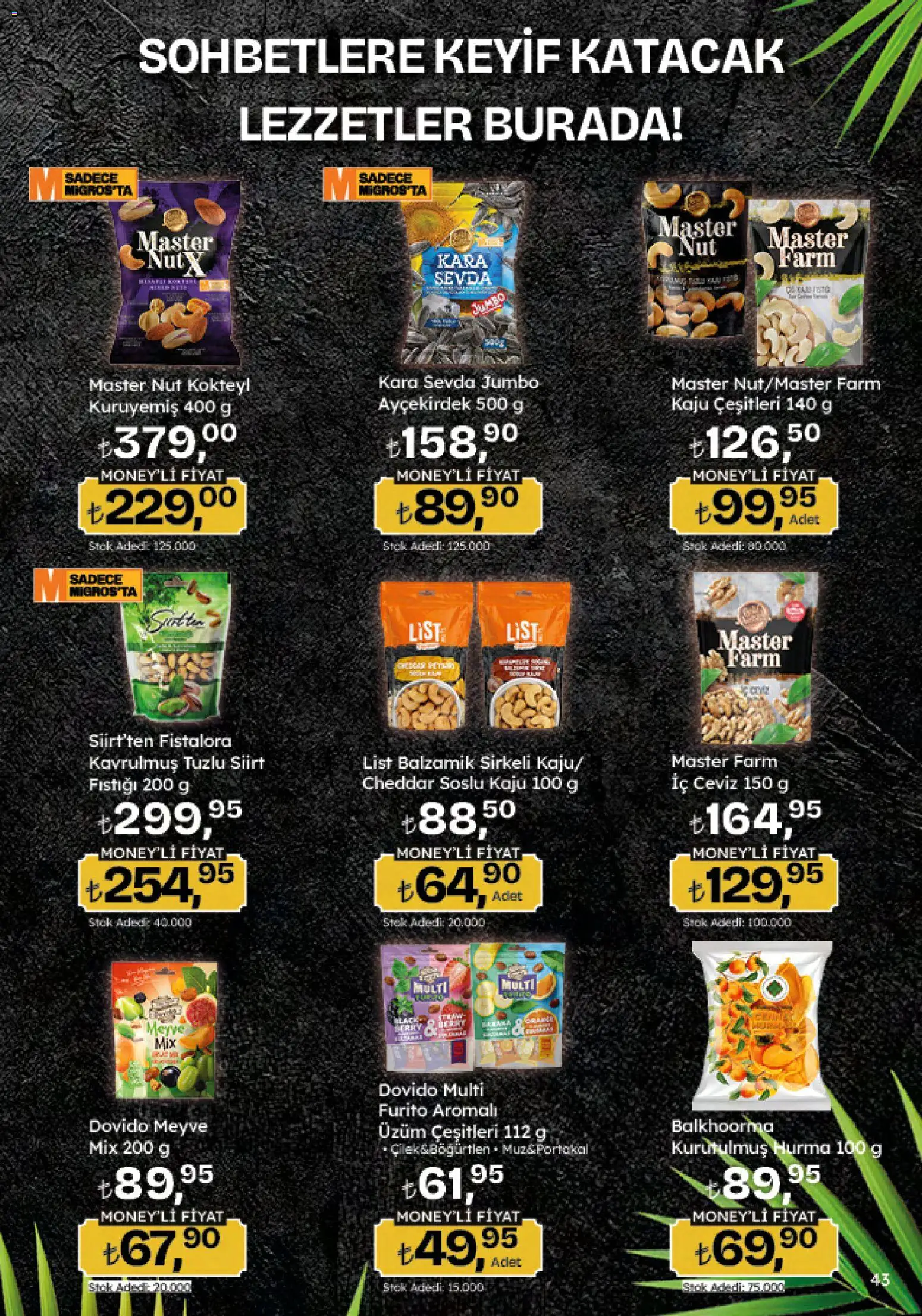 Migros Katalog - Migroskop - 12.02.2026 tarihinden itibaren geçerlidir | Sayfa: 43 | Ürünler: Meyve, Üzüm, Hurma, Ceviz