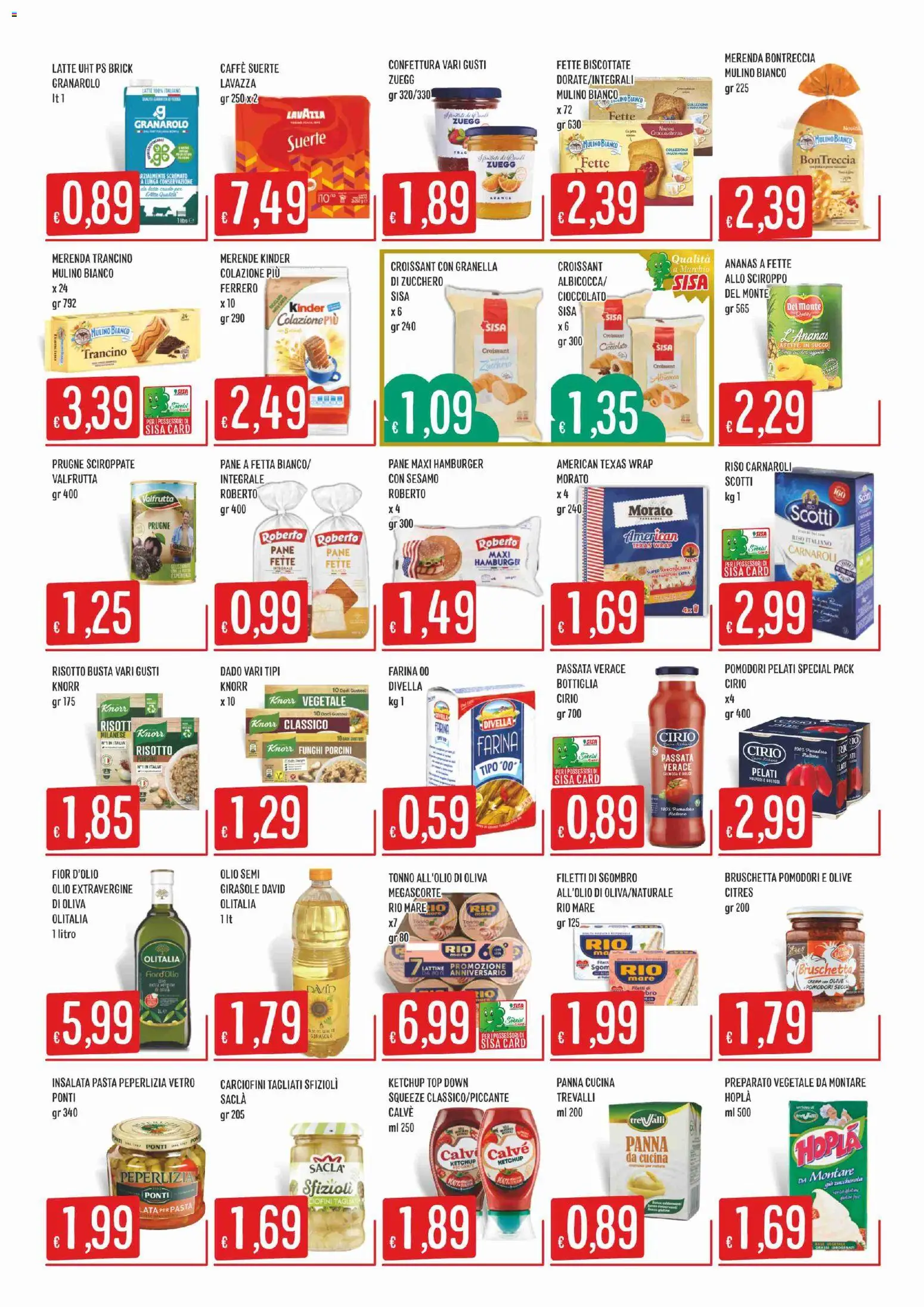 Volantino SISA del 07.04.2026 | Pagina: 3 | Prodotti: Riso Carnaroli, Latte, Pasta, Tonno