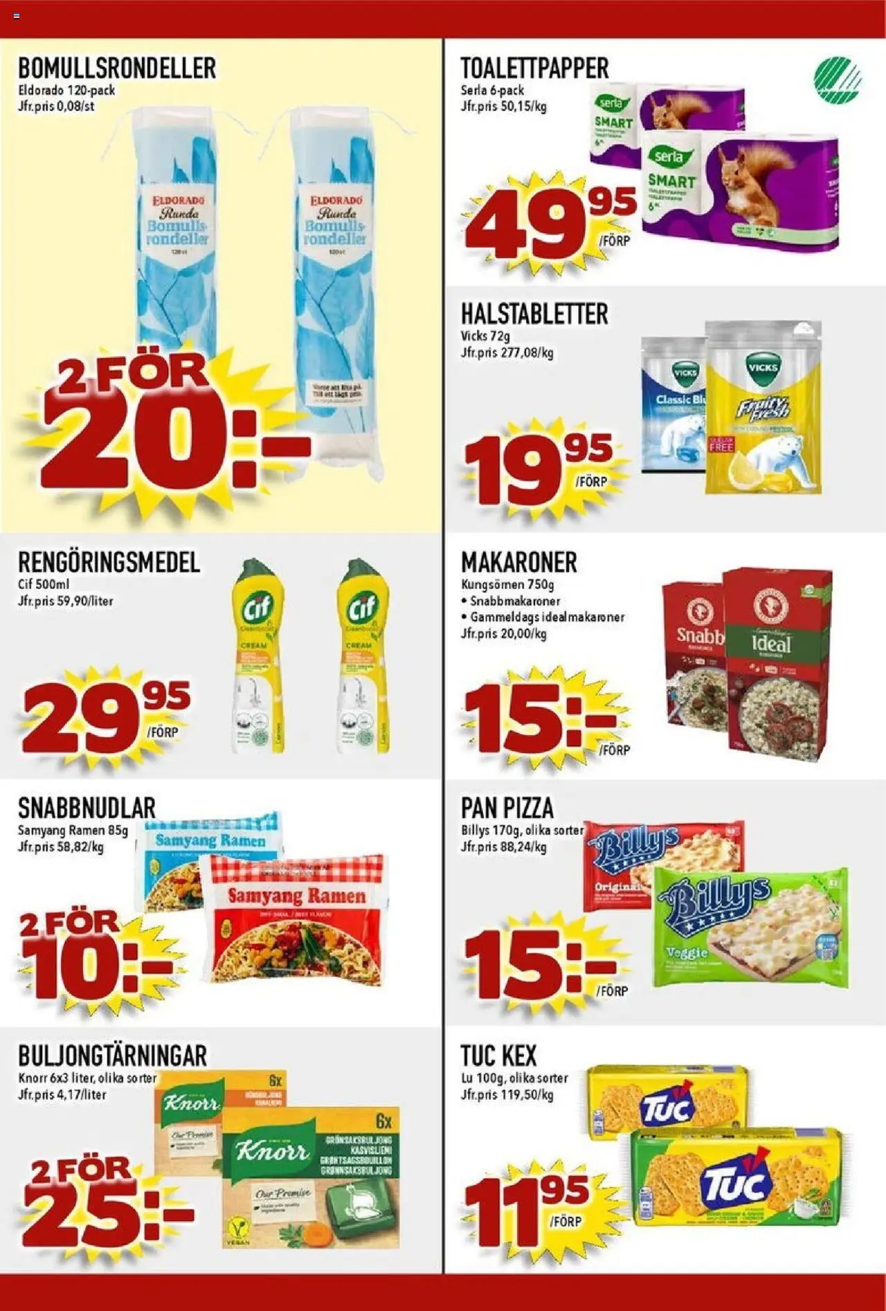 Matdax reklamblad aktuell från 20.10.2025 | Sida: 21 | Produkter: Halstabletter, Rengöringsmedel, Grönsaksbuljong, Pizza