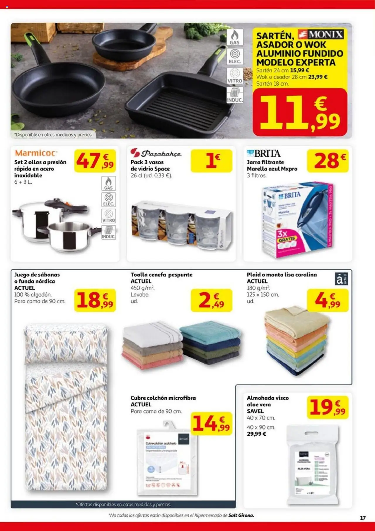Alcampo - HP Nacional Unificado │ válido desde el 11.09.2025 | Página: 17 | Productos: Juego de sábanas, Vasos, Manta, Cama