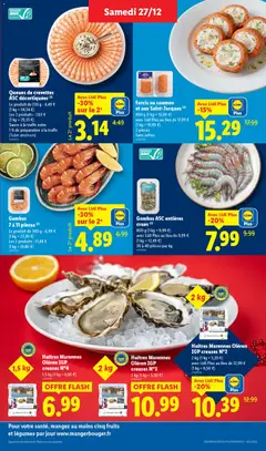 LIDL - Prévisualisation de Huîtres Marennes Oléron IGP creuses N°4, Oysters from Marennes Oléron, IGP, creuses N°4, 1,5 kg. valide à partir de 27.12.2025 | Page: 7 | Produits: Crevettes, Huîtres, Saumon