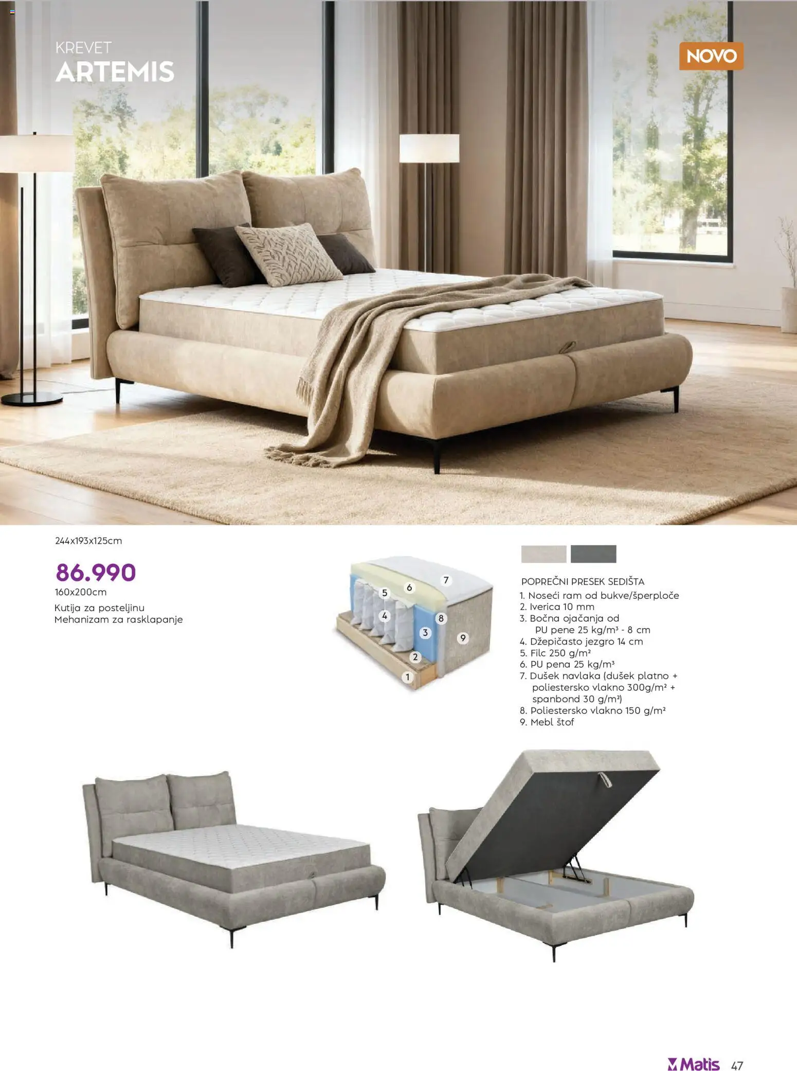 Matis katalog - važi od 01.04.2026 | Strana: 47 | Proizvode: Dušek, Kutija