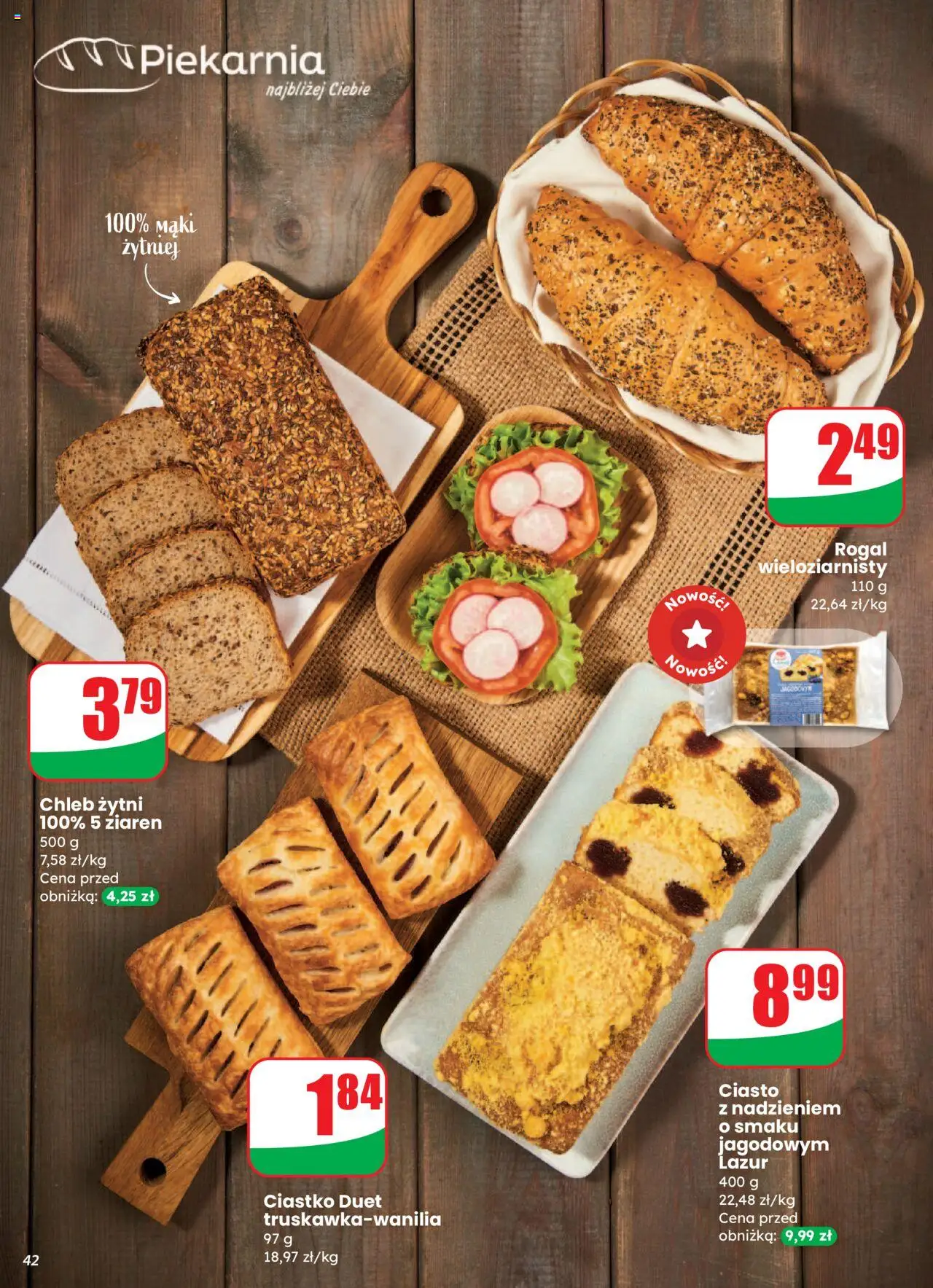 Dino Gazetka od 13.08.2025 | Strona: 42 | Produkty: Ciasto, Chleb żytni, Piekarnia, Chleb