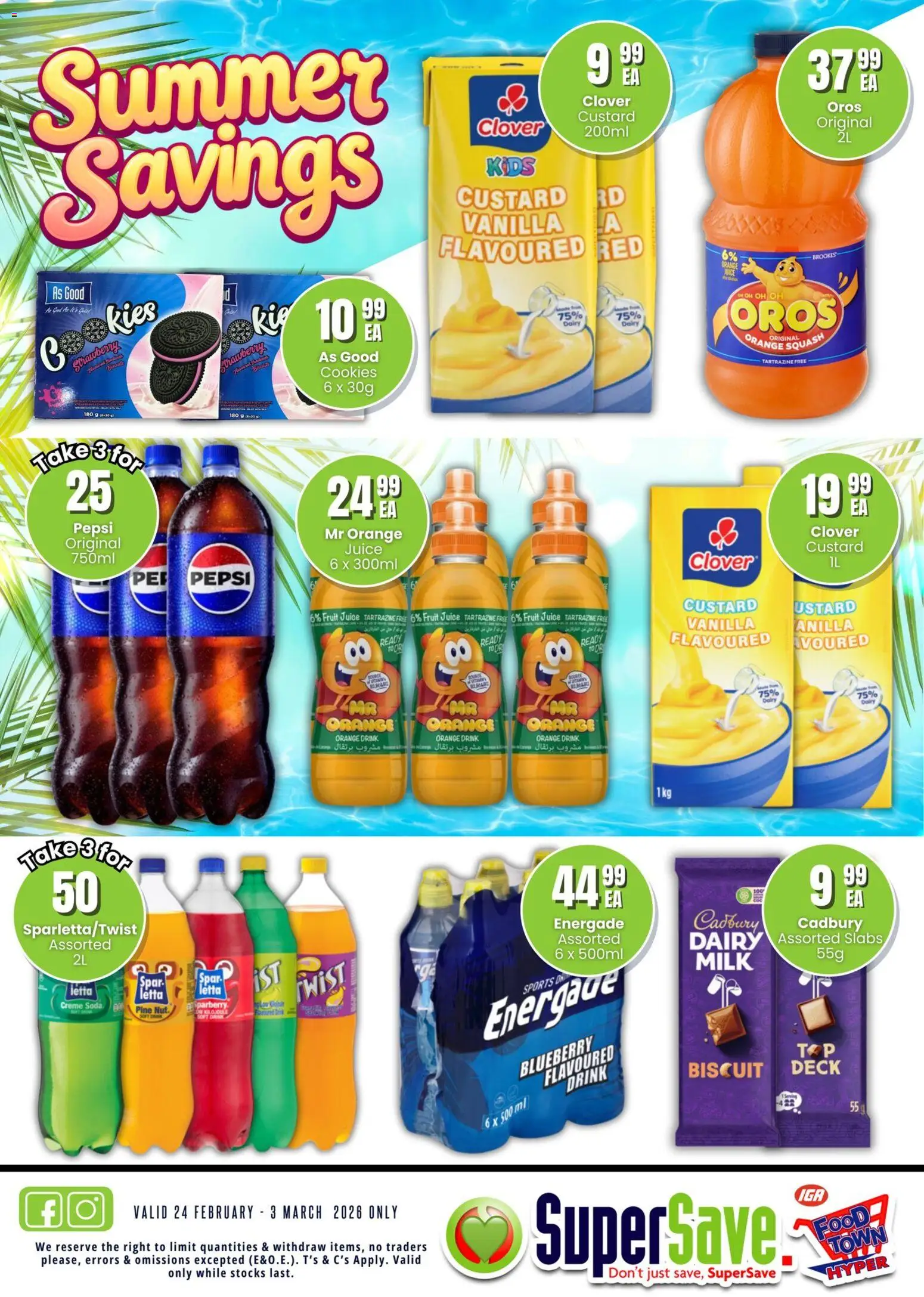 New Super Save catalogue – valid from 24.02.2026 | Page: 16 | Products: Custard, Milk, Juice, Cookies