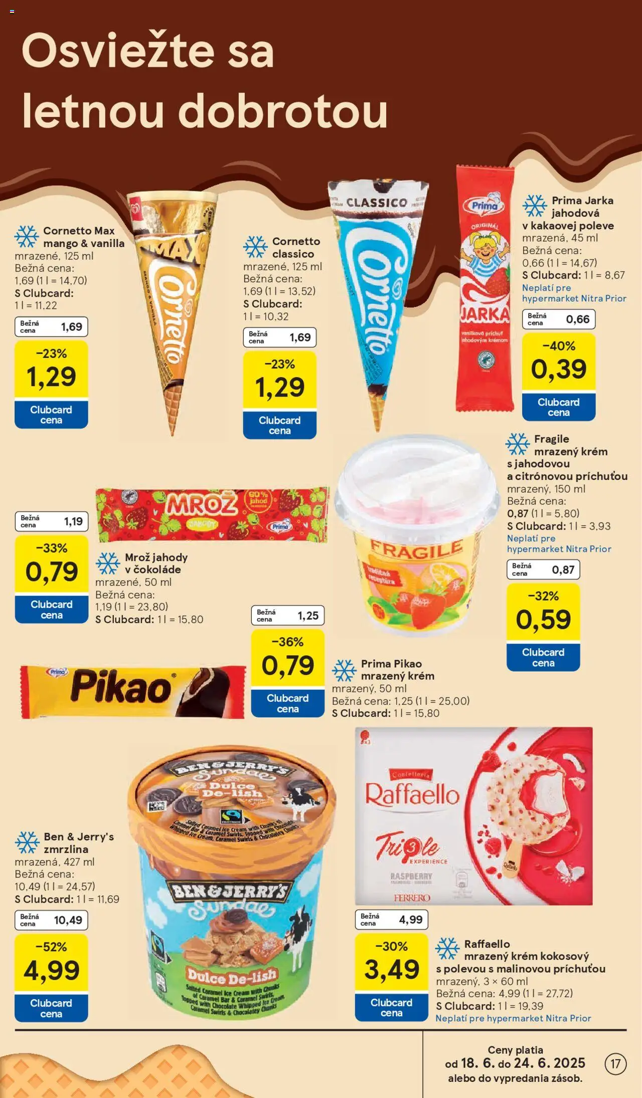 Tesco Hypermarket - leták │ platný od 18.06.2025 | Strana: 17 | Produkty: Zmrzlina, Jahody, Krém, Mango