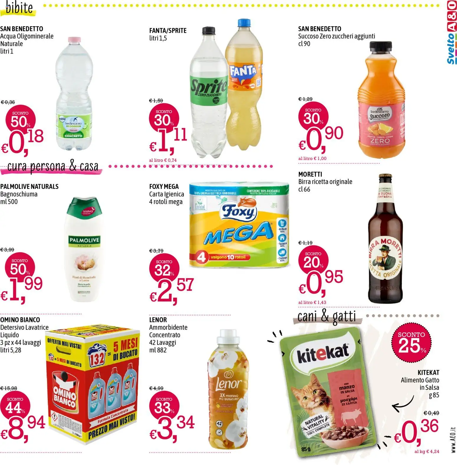 Volantino A&O del 27.11.2025 | Pagina: 7 | Prodotti: Bagnoschiuma, Ammorbidente, Bibite, Fanta