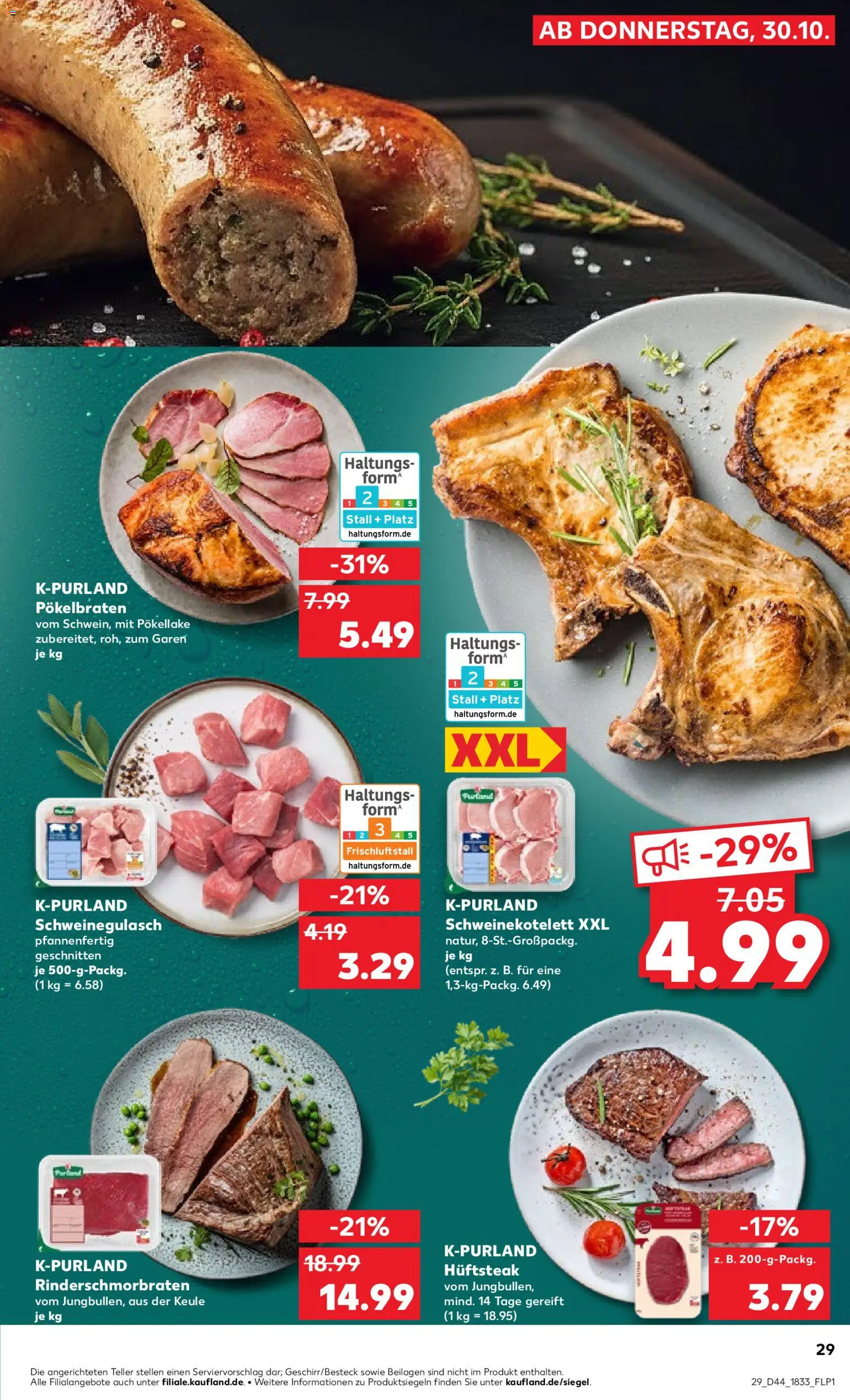 Kaufland prospekt Bremen	 – gültig ab 30.10.2025 | Seite: 29 | Produkte: Schweinegulasch, Steak