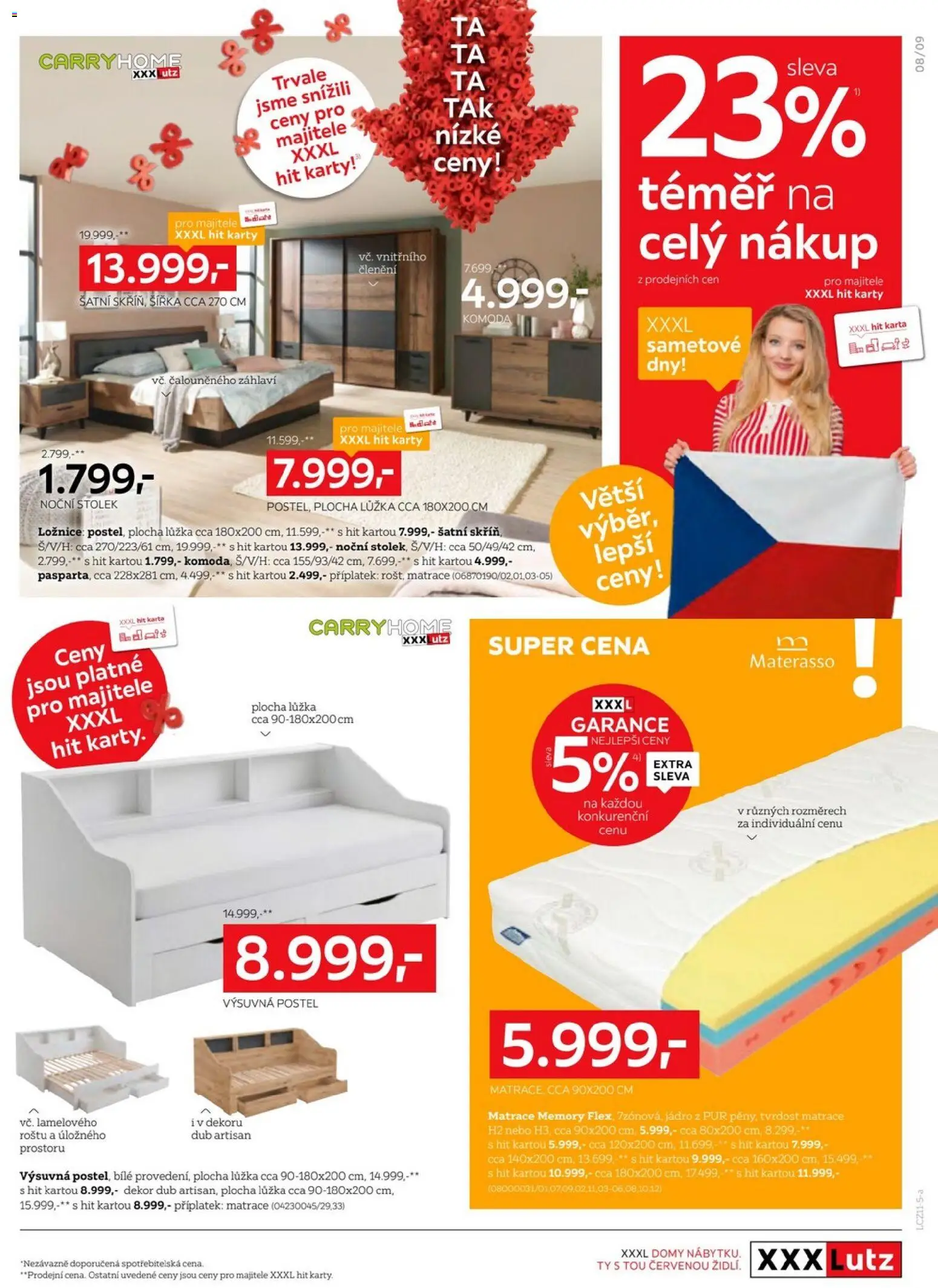 XXXLutz leták od 03.11.2025 | Strana: 9 | Produkty: Matrace, Komoda, Noční stolek, Karty
