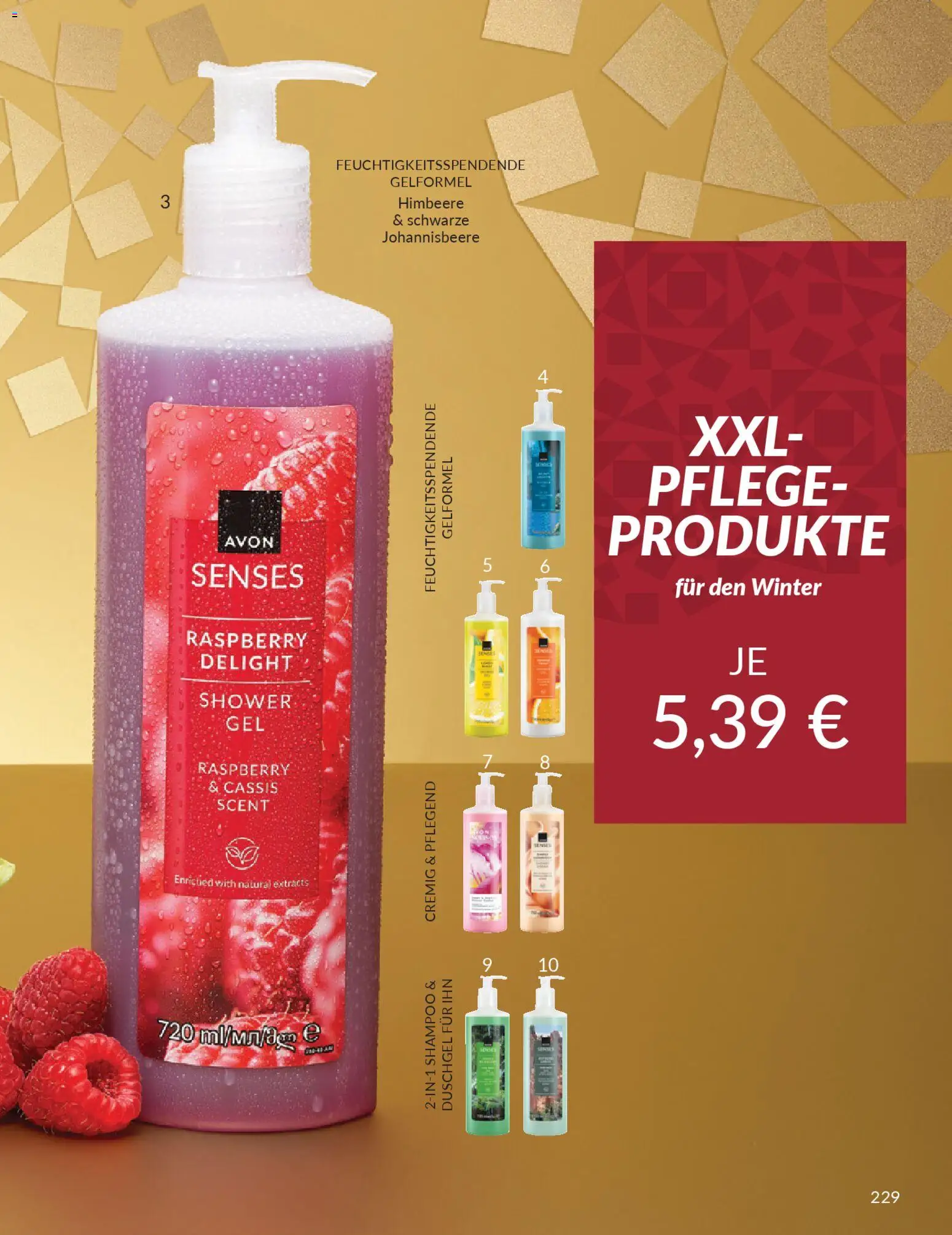 AVON Katalog Dezember 2025 – gültig ab 01.12.2025 | Seite: 231 | Produkte: Shampoo, Duschgel, Himbeere