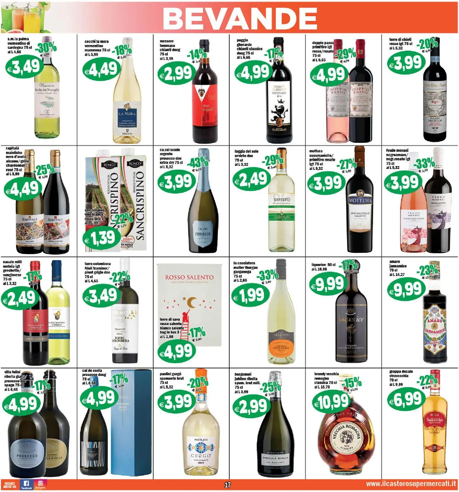 Volantino Il Castoro del 07.01.2026 | Pagina: 17 | Prodotti: Vino, Spumante, Grappa, Amaro