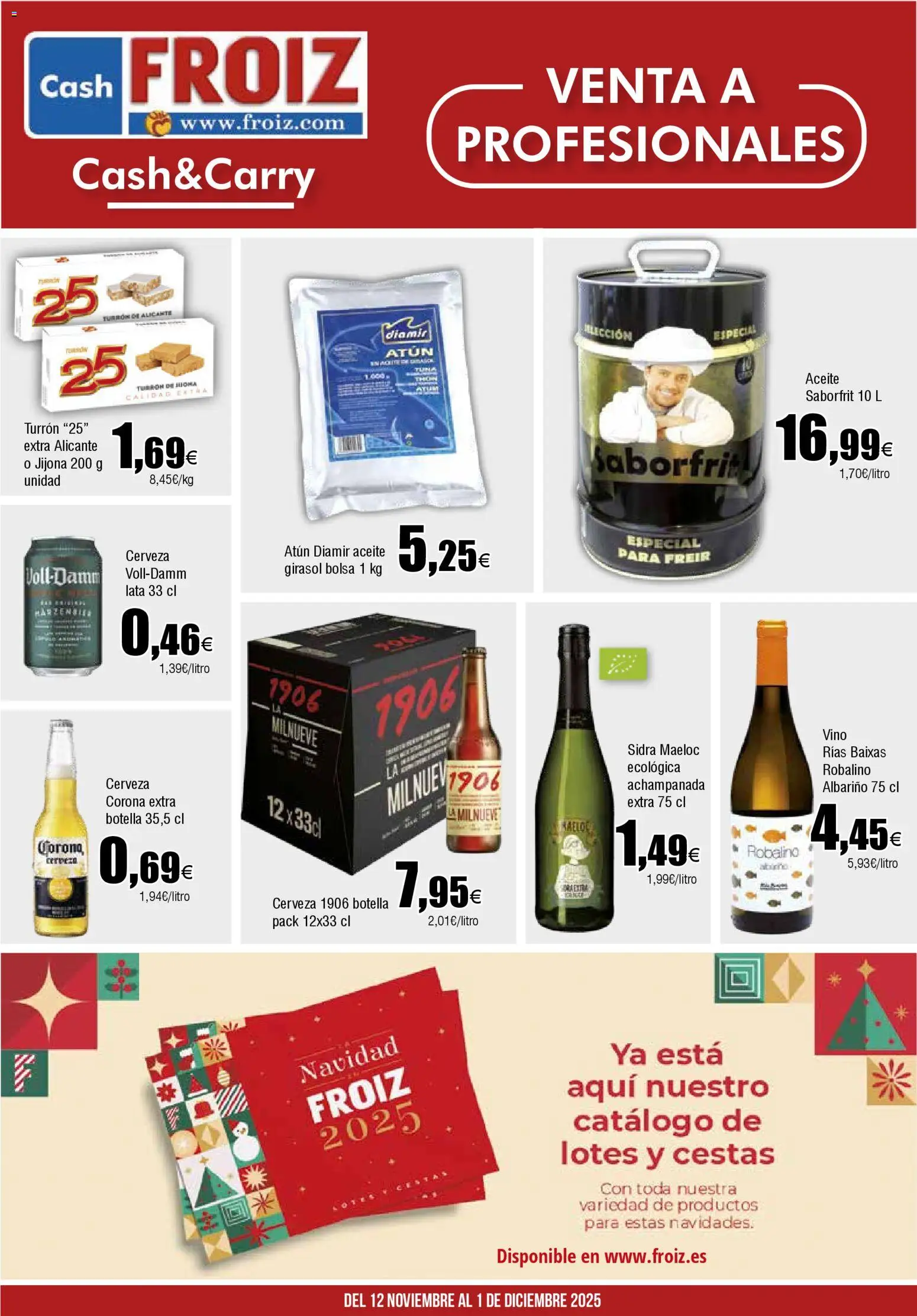 Froiz - Folleto Cash │ válido desde el 12.11.2025 | Página: 1 | Productos: Aceite, Vino, Cerveza, Bolsa