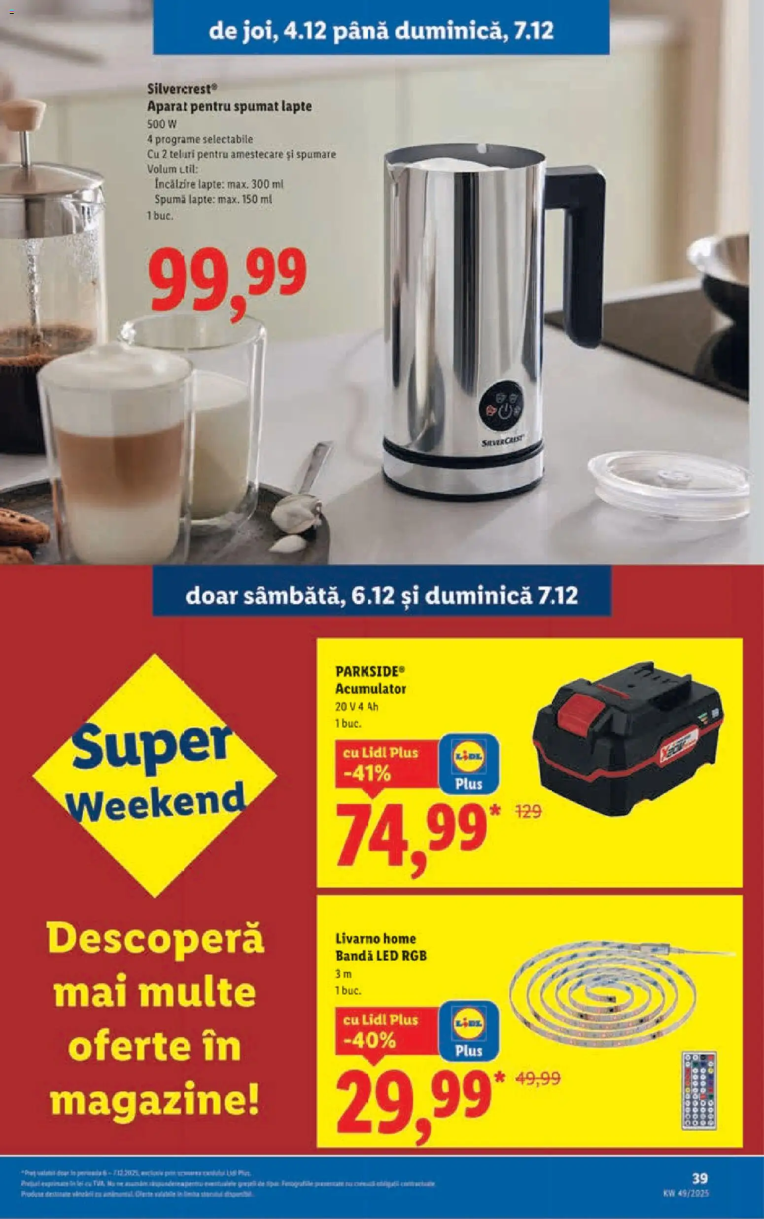 Noul catalog Lidl – valabil de la 01.12.2025 | Pagină: 39 | Produse: Pat, Babak, Lapte