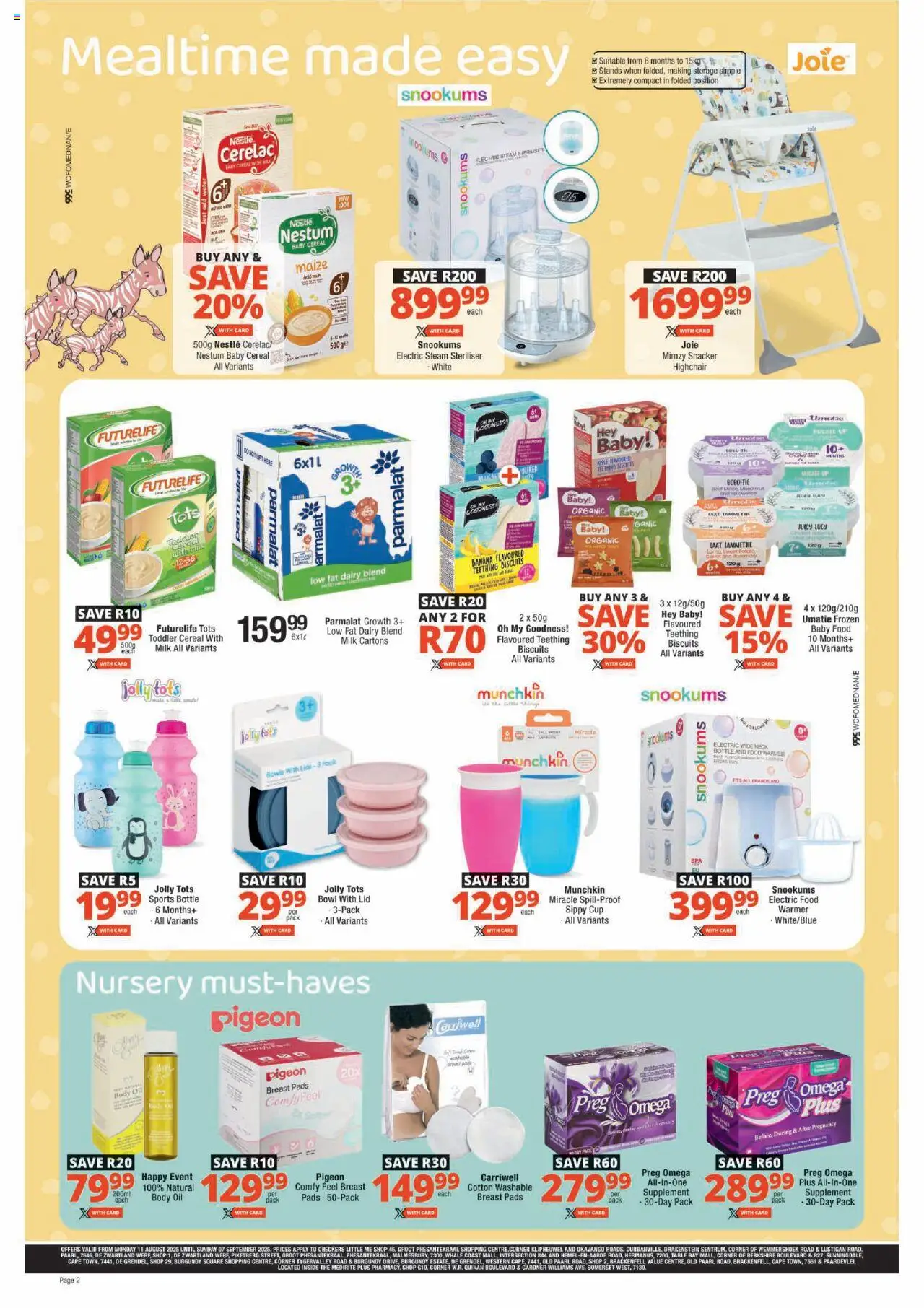 Checkers Western Cape - Little Me August Promotion │ valid from 11.08.2025 | Page: 2 | Products: Bowl, Milk, Biscuits, Bowls