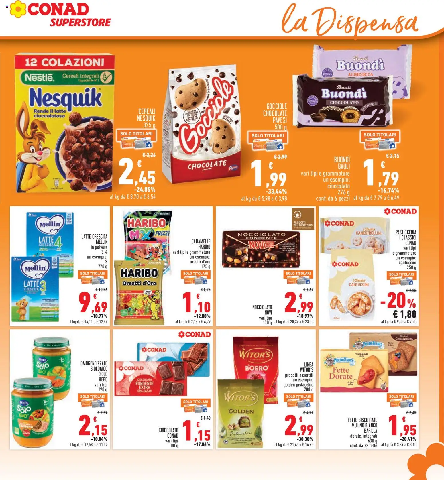 Volantino Conad del 23.04.2026 | Pagina: 19 | Prodotti: Cereali, Crackers, Cacao, Fette biscottate