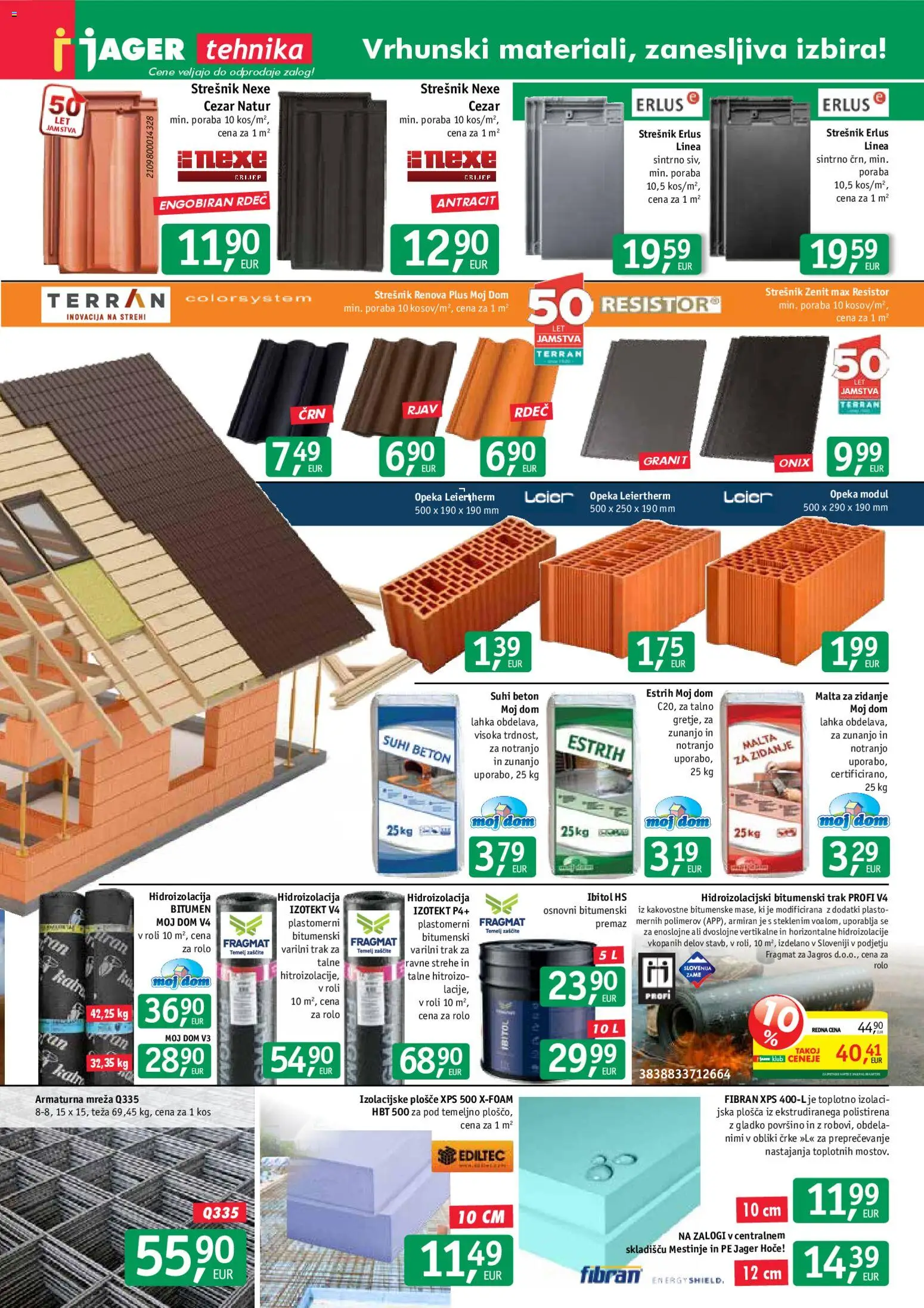 Novi Jager katalog ponudbe – veljaven od 14.01.2026 | Stran: 3 | Izdelki: Teza, Rolo, Kos, Beton