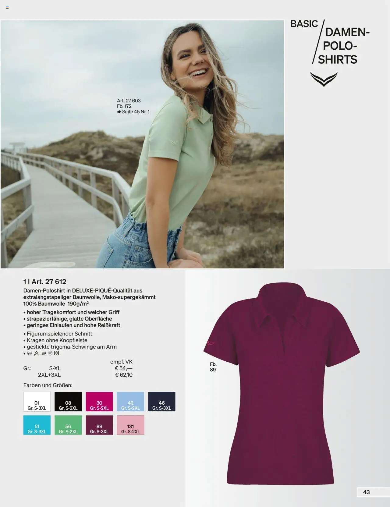 Trigema Prospekt 	 - gültig ab dem 01.09.2025 | Seite: 43 | Produkte: Poloshirt