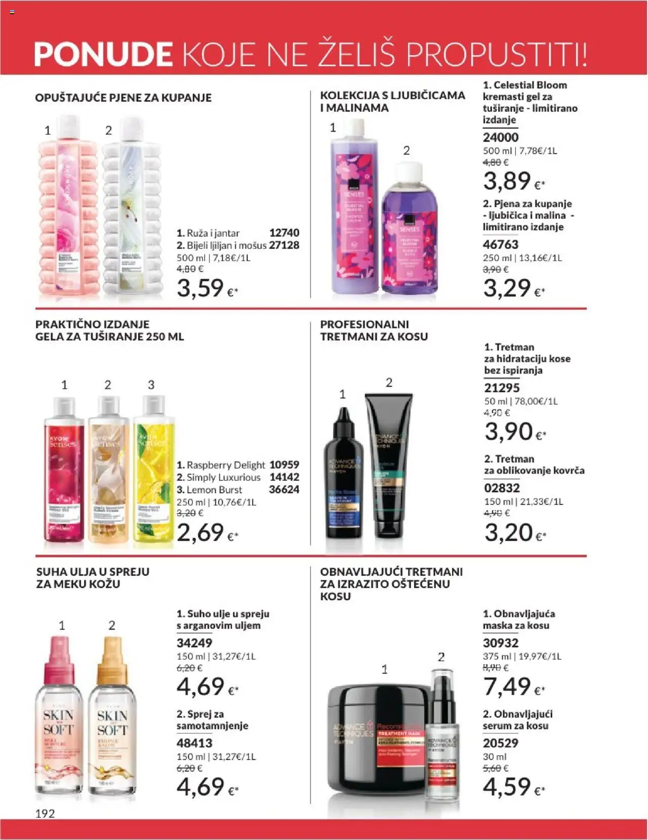 Avon katalog | vrijedi od 31.05.2025 | Stranica: 192 | Proizvodi: Serum za kosu, Maska za kosu, Maska, Ulje