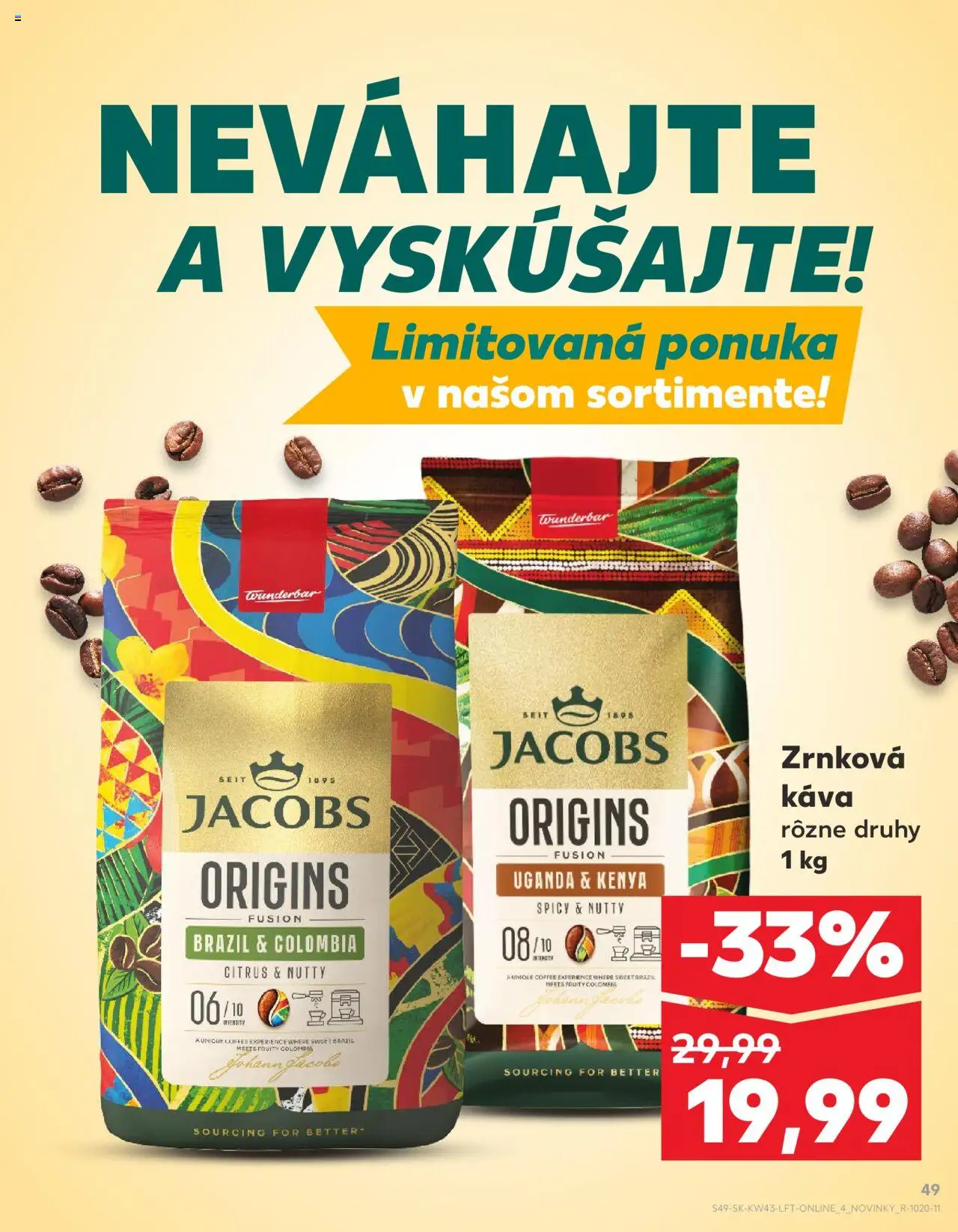 Nové Kaufland akcie – leták je platný od 23.10.2025 | Strana: 49 | Produkty: Káva