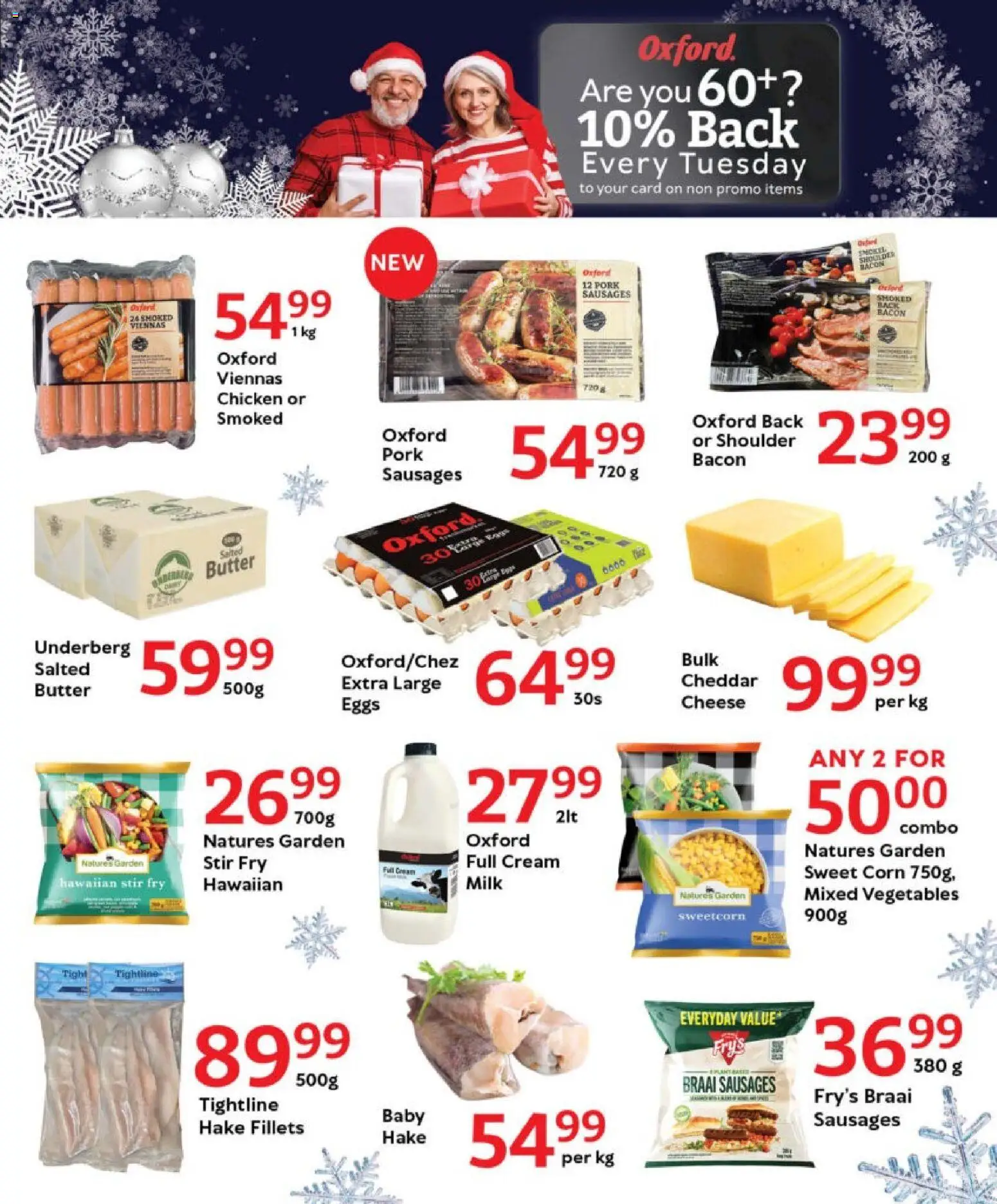 New Oxford Freshmarket catalogue – valid from 16.12.2025 | Page: 5 | Products: Milk, Butter, Pork, Cream