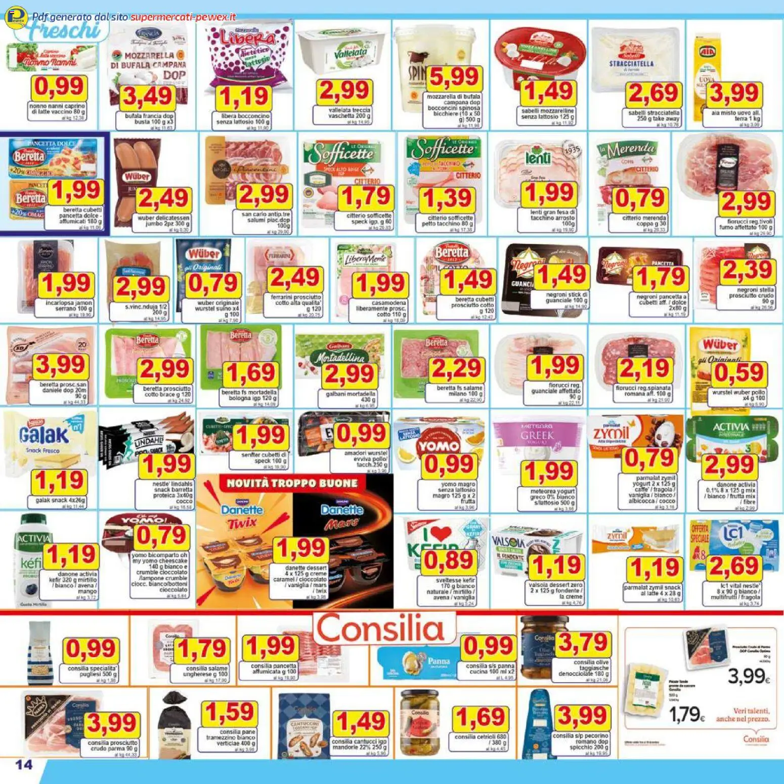 Volantino Pewex del 16.12.2025 | Pagina: 14 | Prodotti: Arrosto, Pane, Panna, Cetrioli