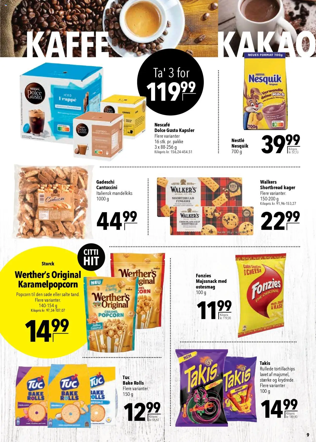 CITTI Markt - Dänemark-Werbung - gültig ab dem 13.08.2025 | Seite: 9 | Produkte: Nescafe, Nesquik, Milch, Dolce gusto
