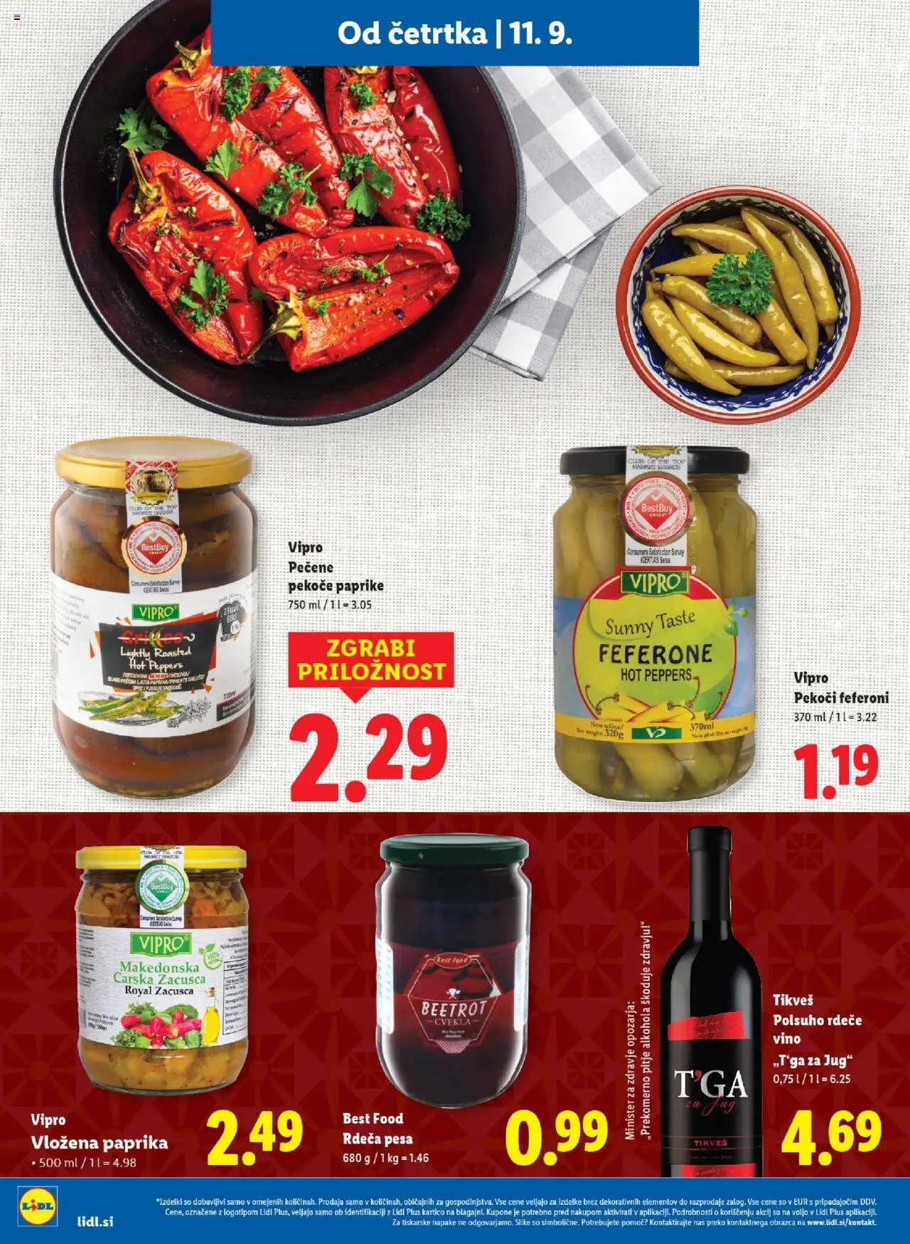Novi Lidl katalog ponudbe – veljaven od 11.09.2025 | Stran: 16 | Izdelki: Paprika, Vino, Pesa