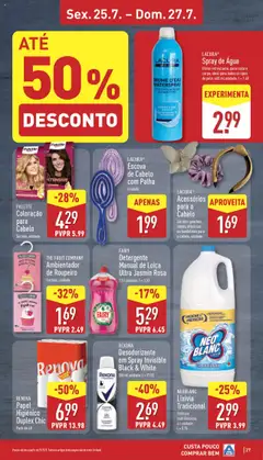 Aldi folheto │ válido de 21.07.2025 | Página: 27 | Produtos: Agua, Roupeiro, Detergente, Nata