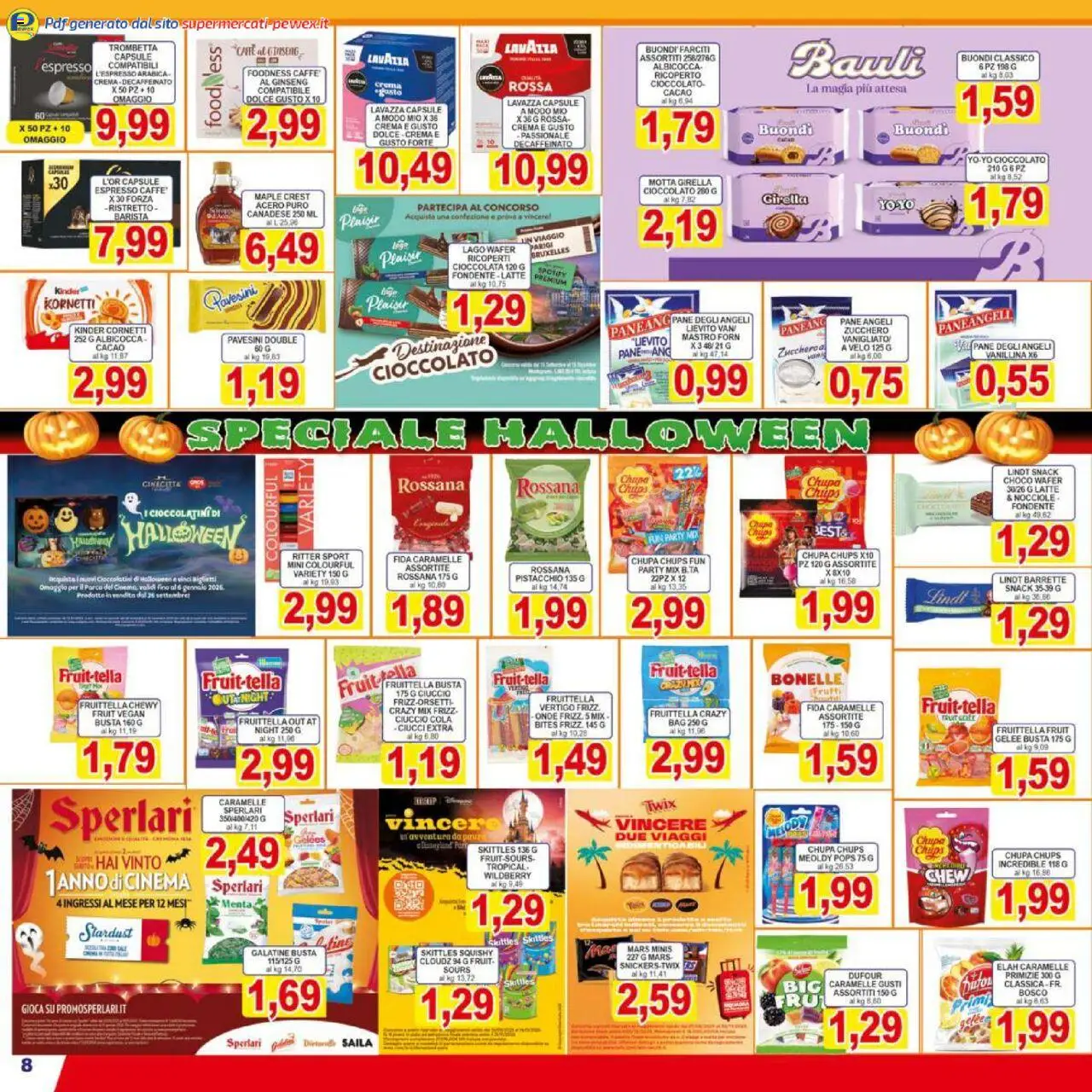 Volantino Pewex del 17.10.2025 | Pagina: 8 | Prodotti: Crema, Caramelle, Lavazza, Cioccolatini