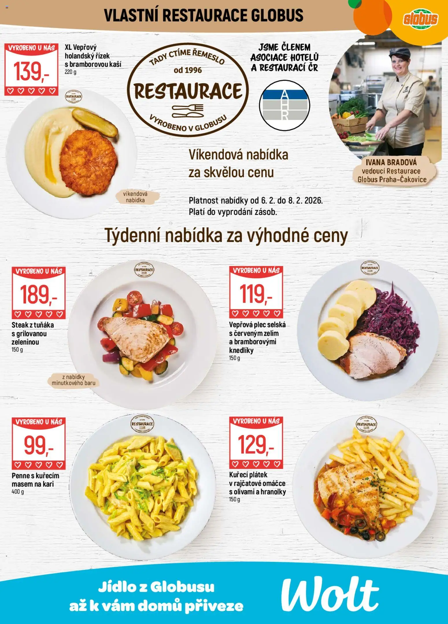 Globus leták od 04.02.2026 | Strana: 8 | Produkty: Holandský řízek, Globus, Steak, Vepřová plec