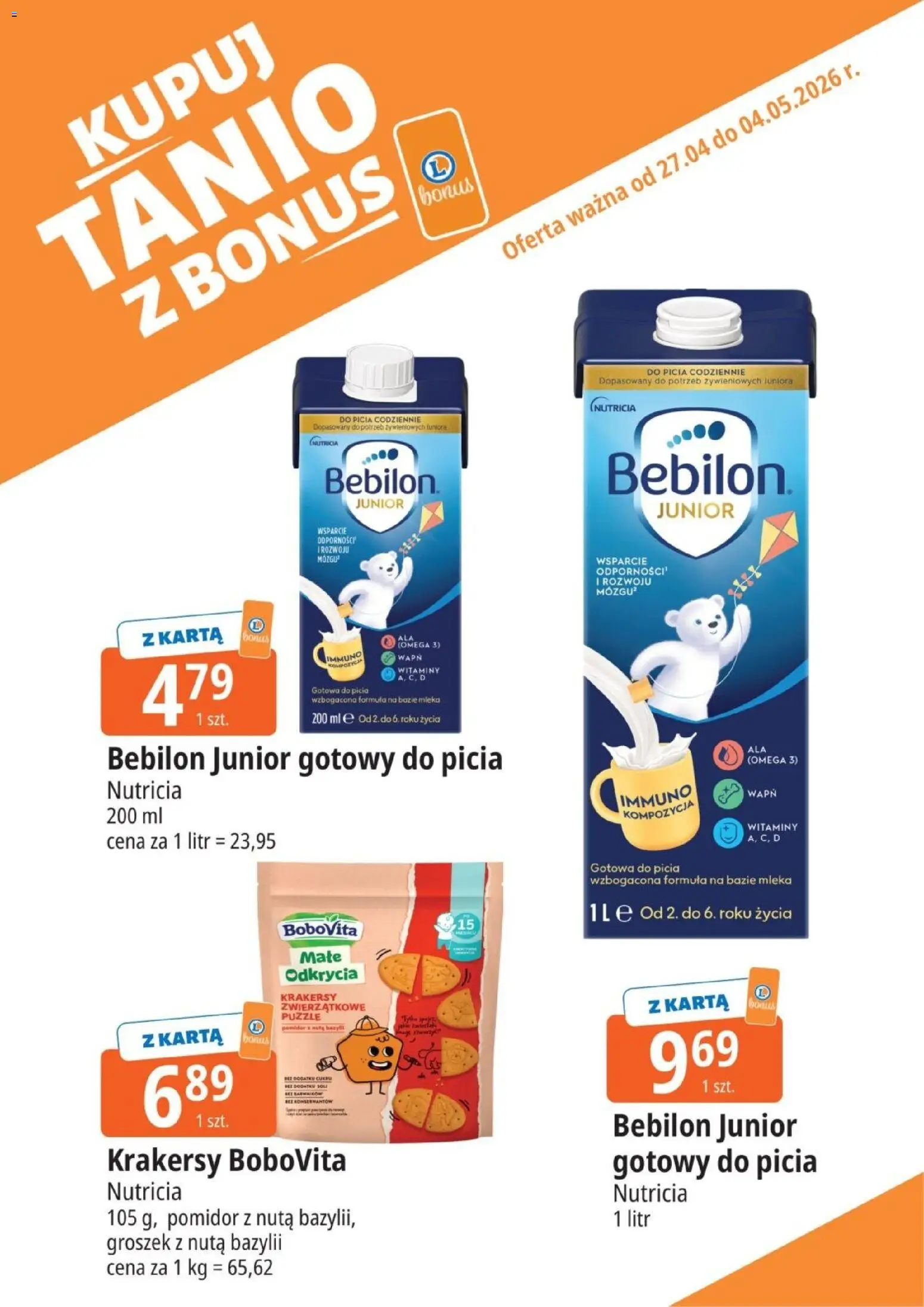 E.Leclerc gazetka - Kupony dodatkowe od 27.04.2026 | Strona: 14 | Produkty: Karta, Groszek, Mleka, Krakersy