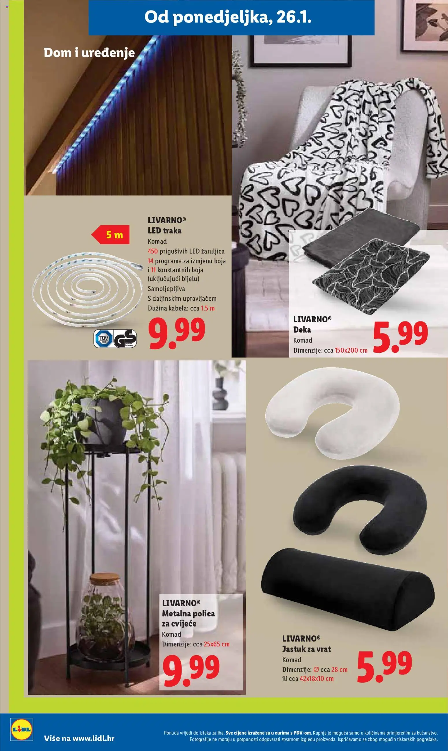Lidl katalog | vrijedi od 26.01.2026 | Stranica: 22 | Proizvodi: Cvijeće, Jastuk, Polica, Deka