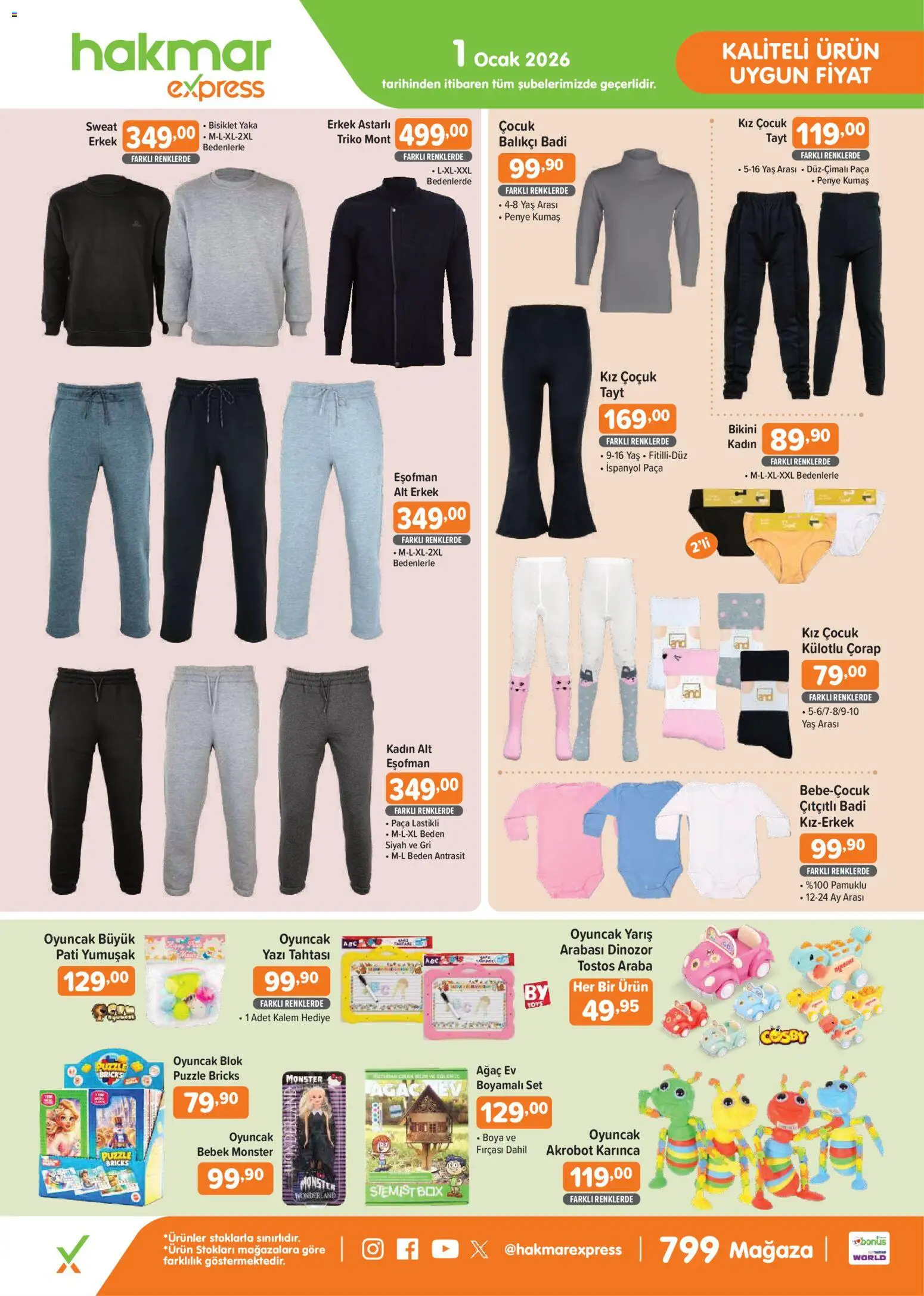Hakmar Express Salı Aktüel Ürünler - 01.01.2026 tarihinden itibaren geçerlidir | Sayfa: 2 | Ürünler: Yazı tahtası, Mont, Çorap, Ocak