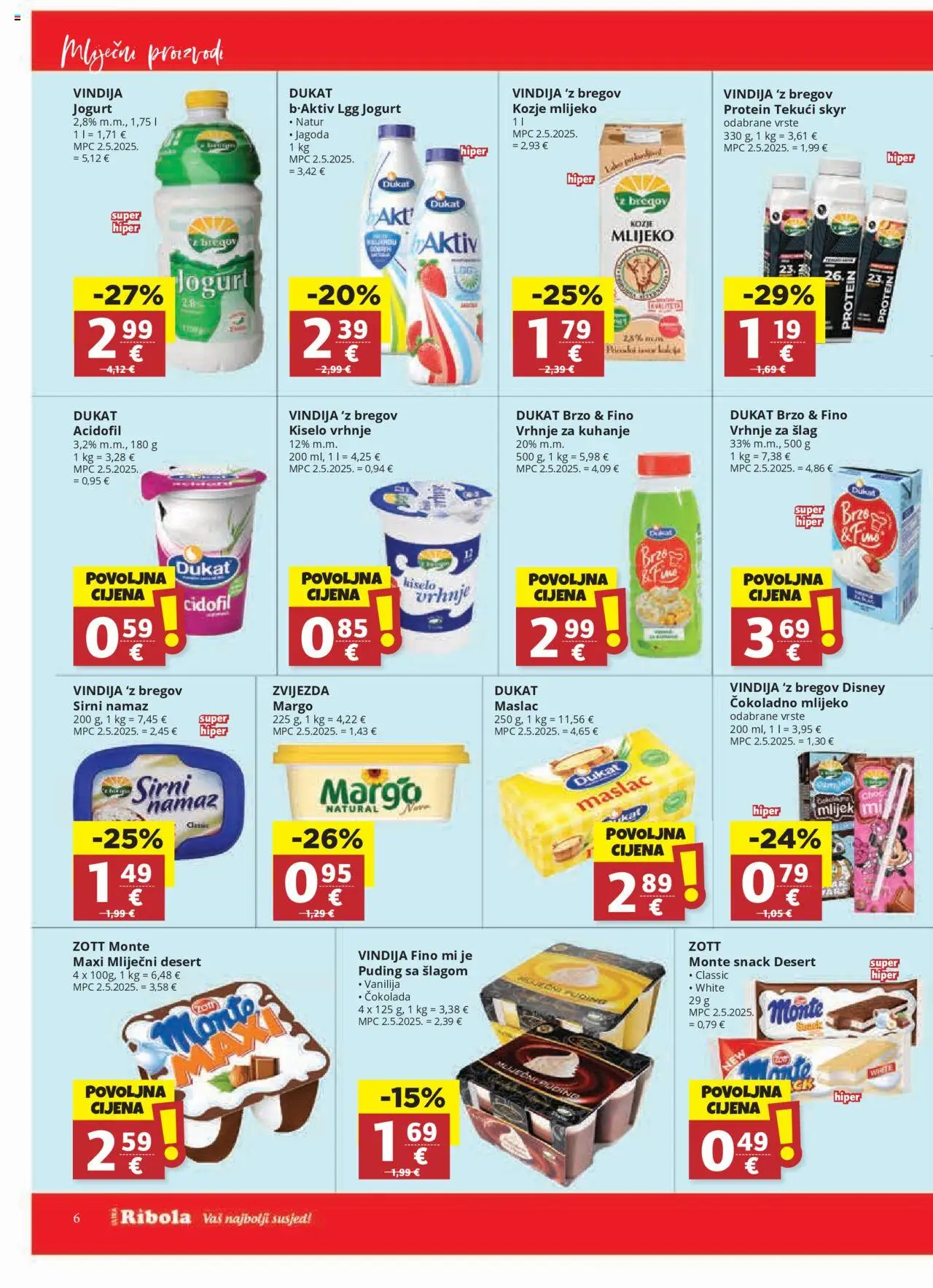 Djelo katalog | vrijedi od 01.10.2025 | Stranica: 6 | Proizvodi: Vrhnje za kuhanje, Mlijeko, Čokolada, Šlag