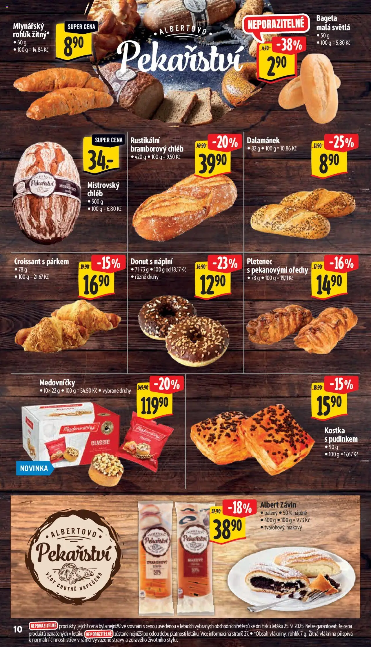 Albert leták - Supermarket od 01.10.2025 | Strana: 17 | Produkty: Donut, Chléb, Croissant, Dalamánek