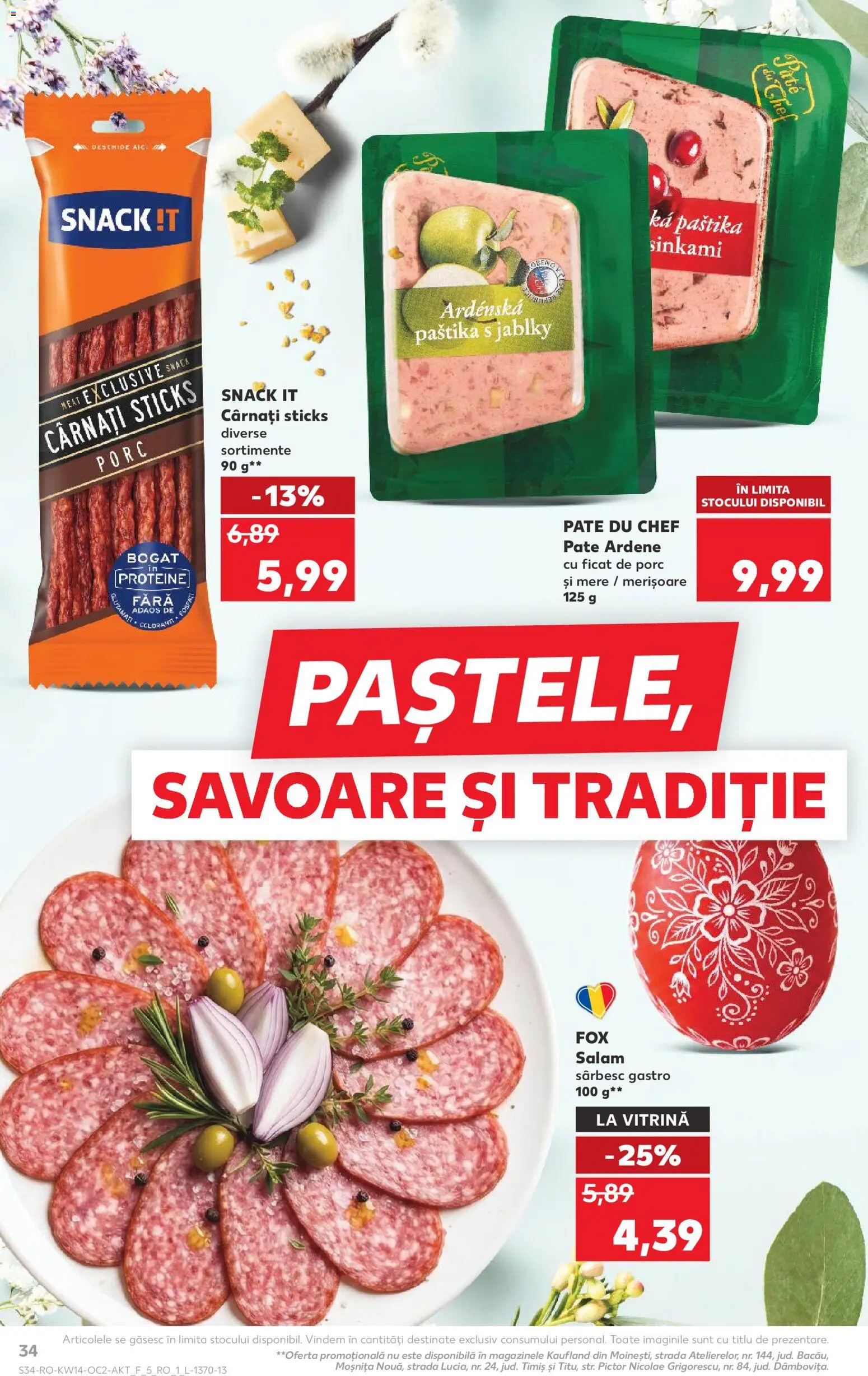 Noul catalog Kaufland – valabil de la 01.04.2026 | Pagină: 34 | Produse: Vitrină, Mere, Çocuk sutyeni, Cârnați