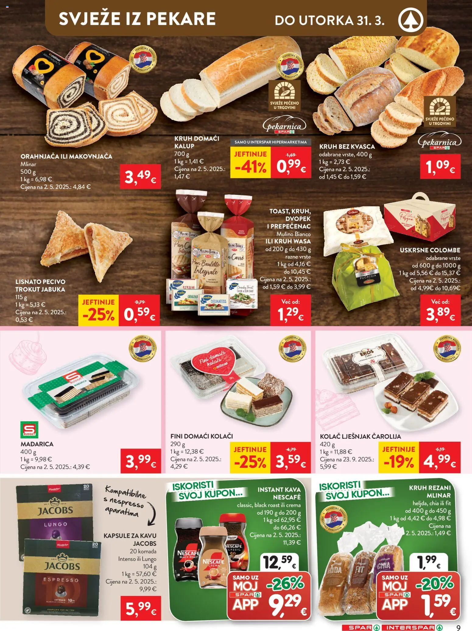 Spar katalog | vrijedi od 25.03.2026 | Stranica: 11 | Proizvodi: Kava, Dvopek, Pan, Jabuka