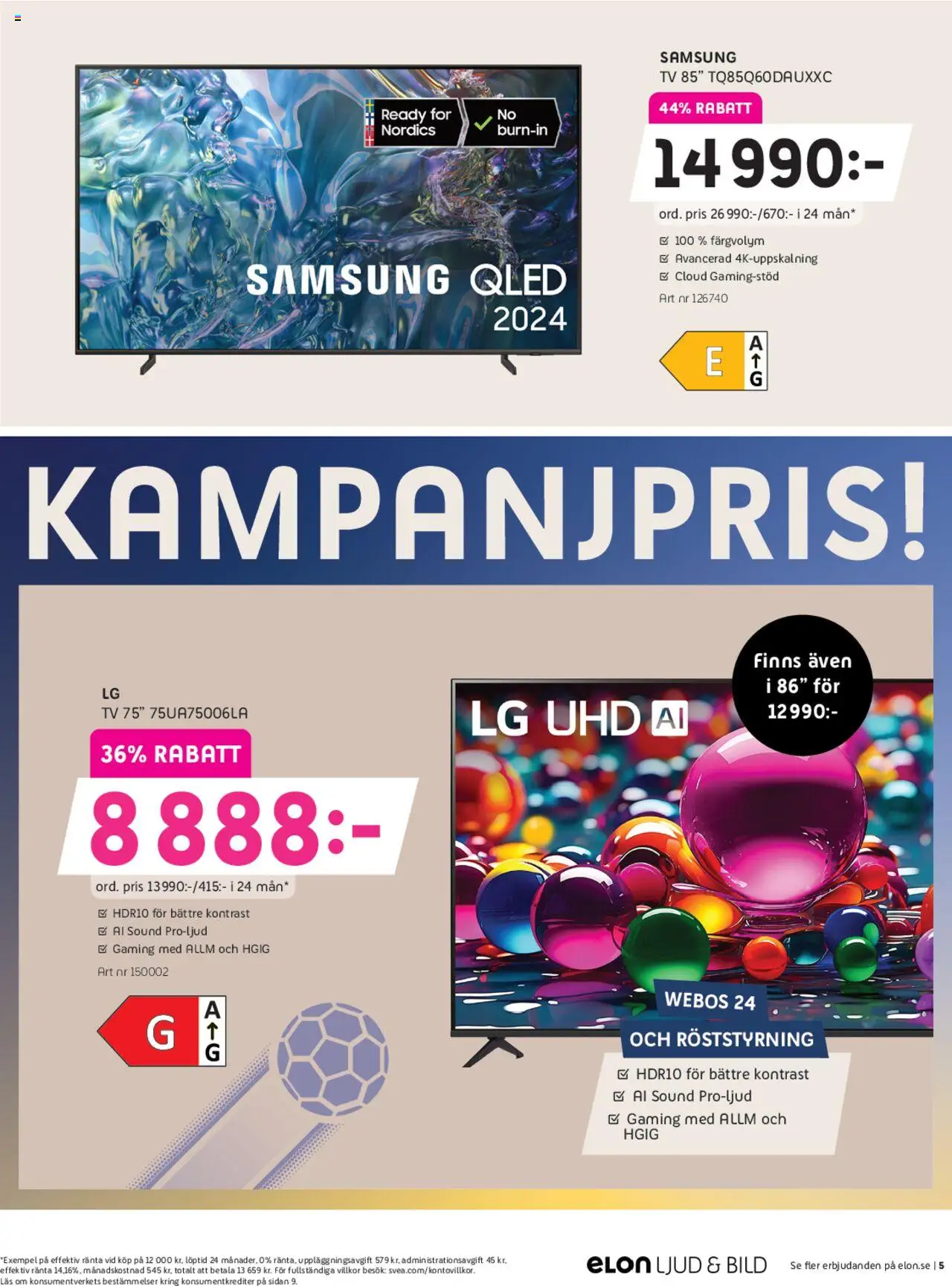 Elon reklamblad aktuell från 29.09.2025 | Sida: 5 | Produkter: Tv