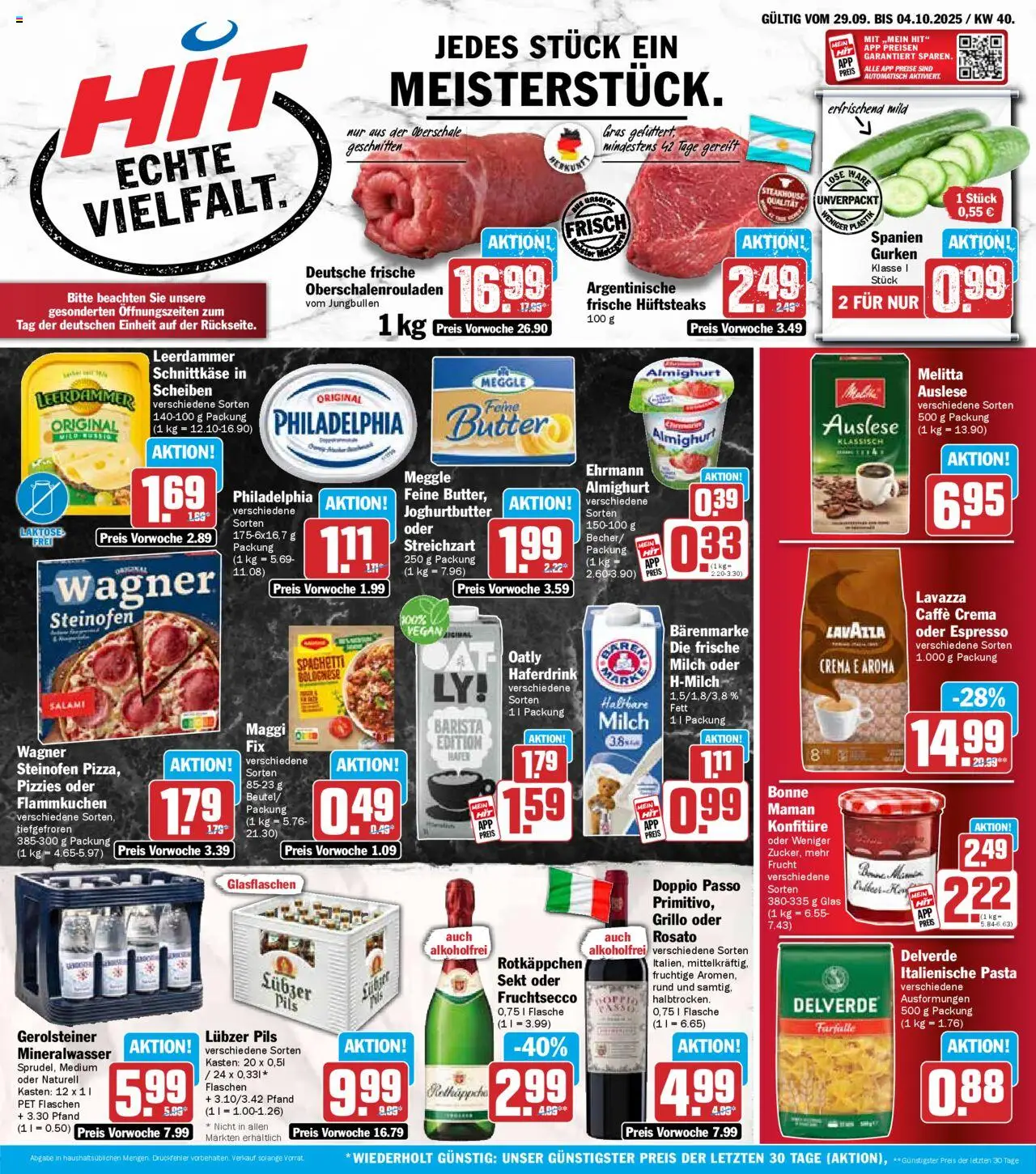 HIT - Mecklenburg-Vorpommern – gültig ab 29.09.2025 | Seite: 1 | Produkte: Melitta, Mineralwasser, Rotkäppchen, Lubzer