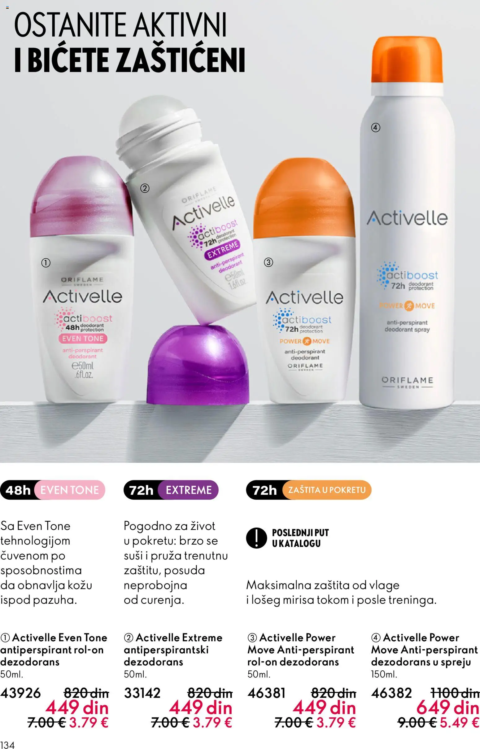 Oriflame katalog - važi od 28.01.2026 | Strana: 134 | Proizvode: Dezodorans, Antiperspirant